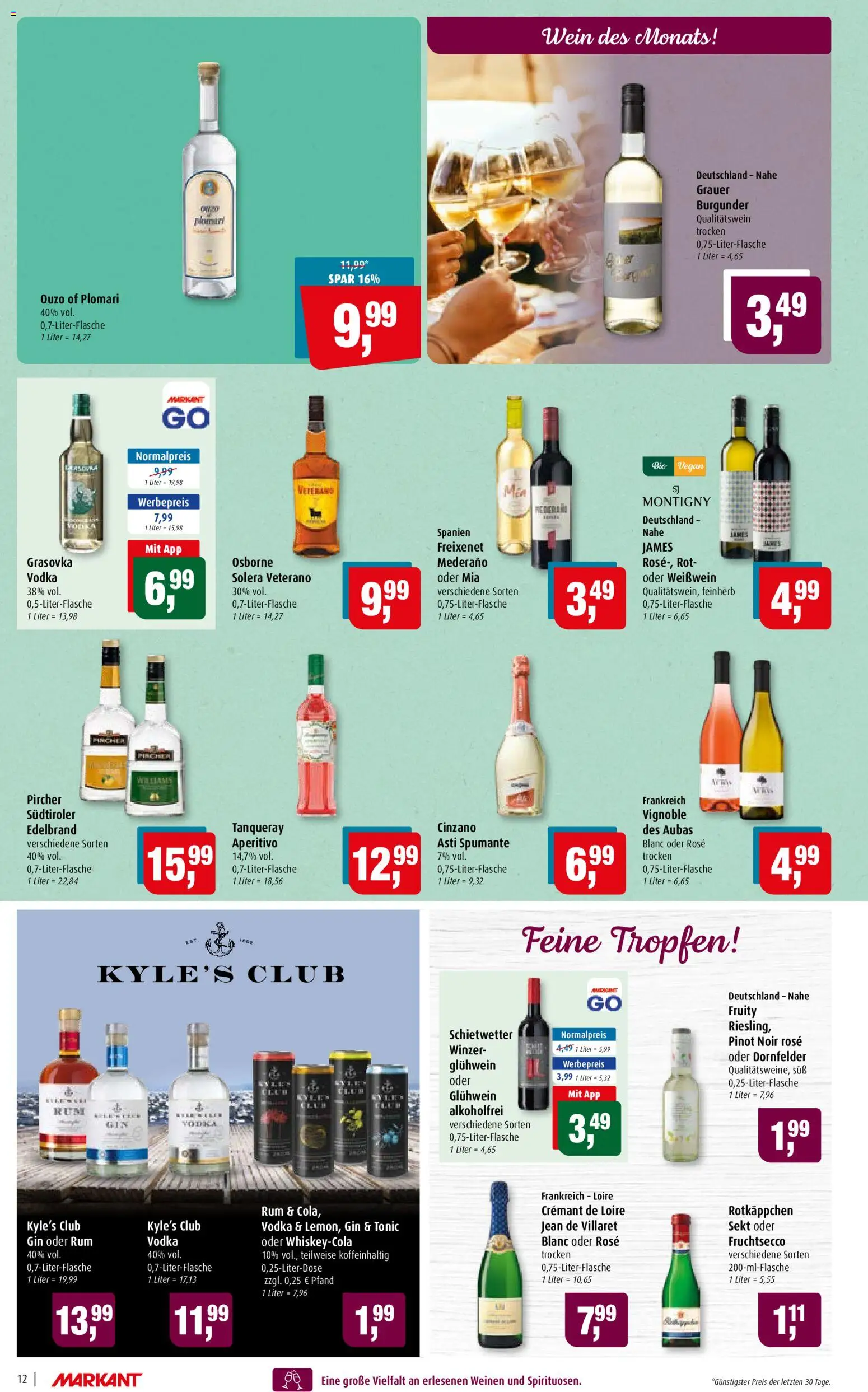 Markant Prospekt – gültig ab 05.10.2026 | Seite: 12 | Produkte: Osborne, Rum, Rotkäppchen, Gin