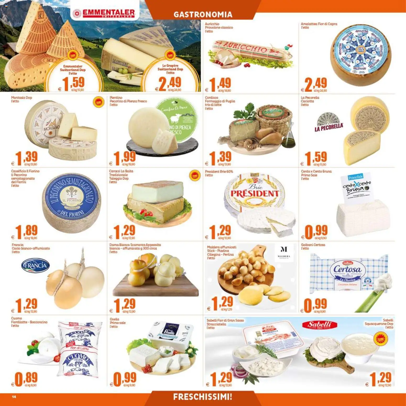 Volantino Elite Supermercati del 04/09/2026 | Pagina: 14 | Prodotti: Provolone, Sale, Latte, Formaggio