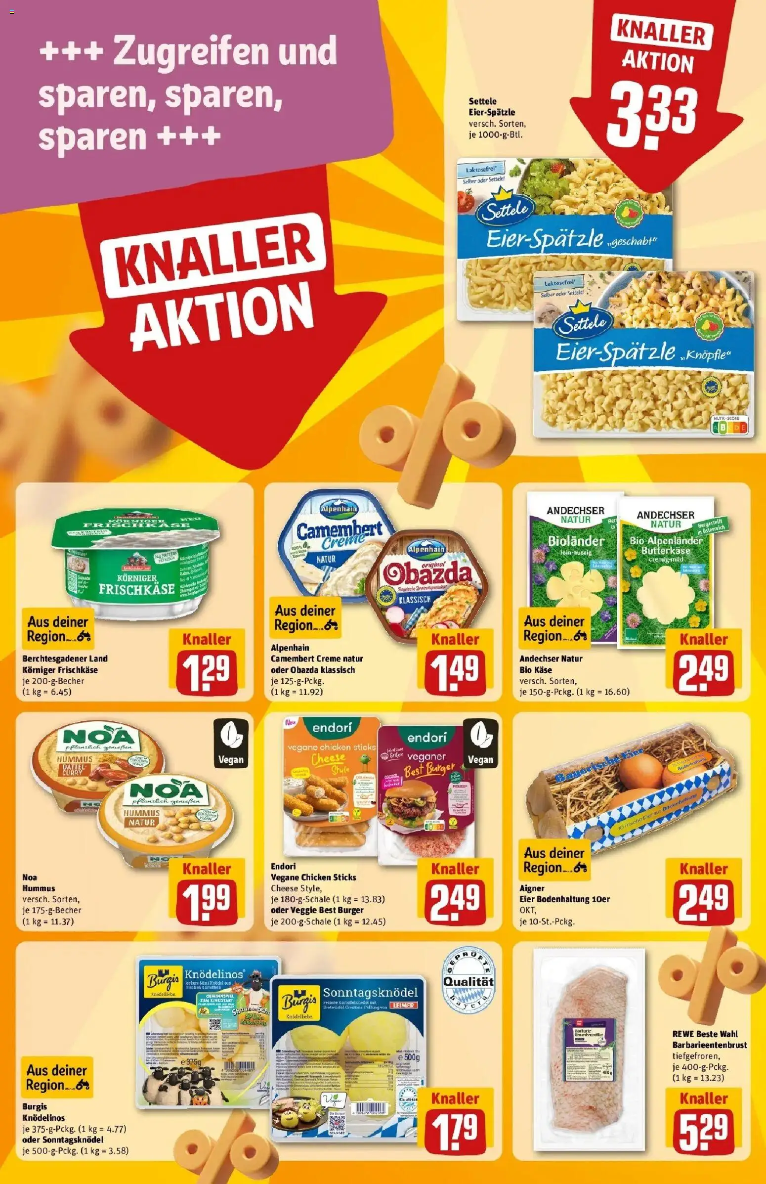 REWE Prospekt ab 31.08.2026 zum Blättern » Angebote | Seite: 17 | Produkte: Eier, Burger, Creme, Frischkase