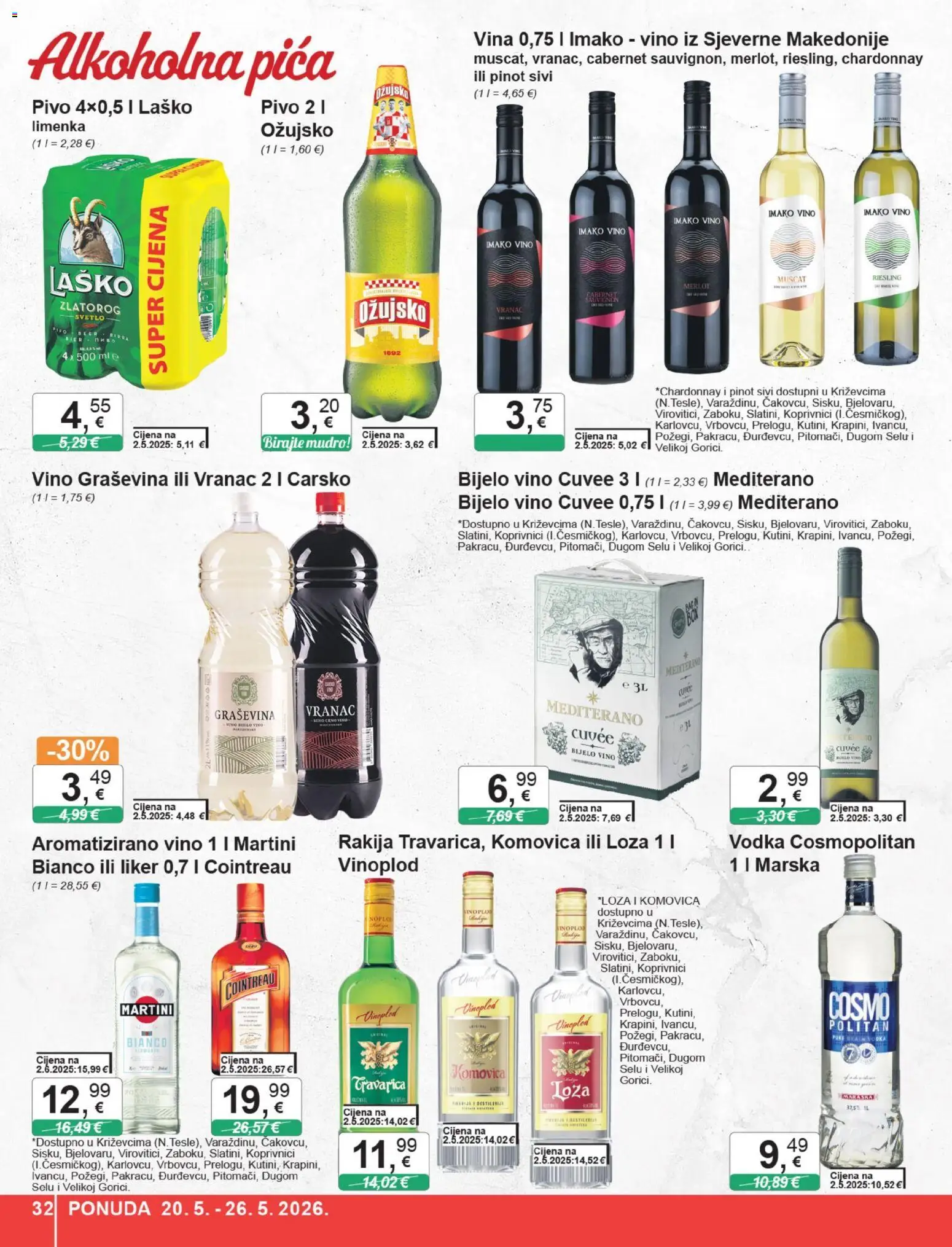 KTC katalog | vrijedi od 20.05.2026 | Stranica: 32 | Proizvodi: Pivo, Ožujsko, Rakija, Vodka