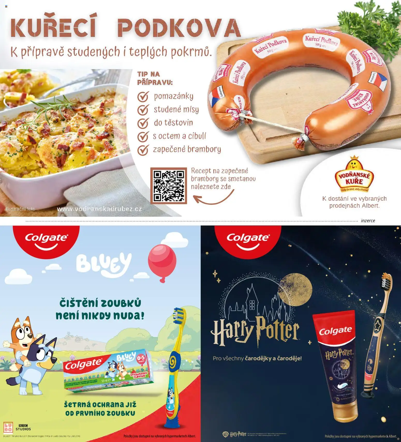 Albert magazín od 01.07.2026 | Strana: 87 | Produkty: Pomazánky, Brambory, Harry Potter, Kuře