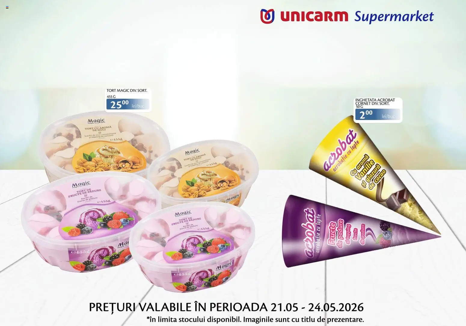Noul catalog Unicarm – valabil de la 21.05.2026 | Pagină: 7 | Produse: Lapte, Nuci, Înghețată, Fructe