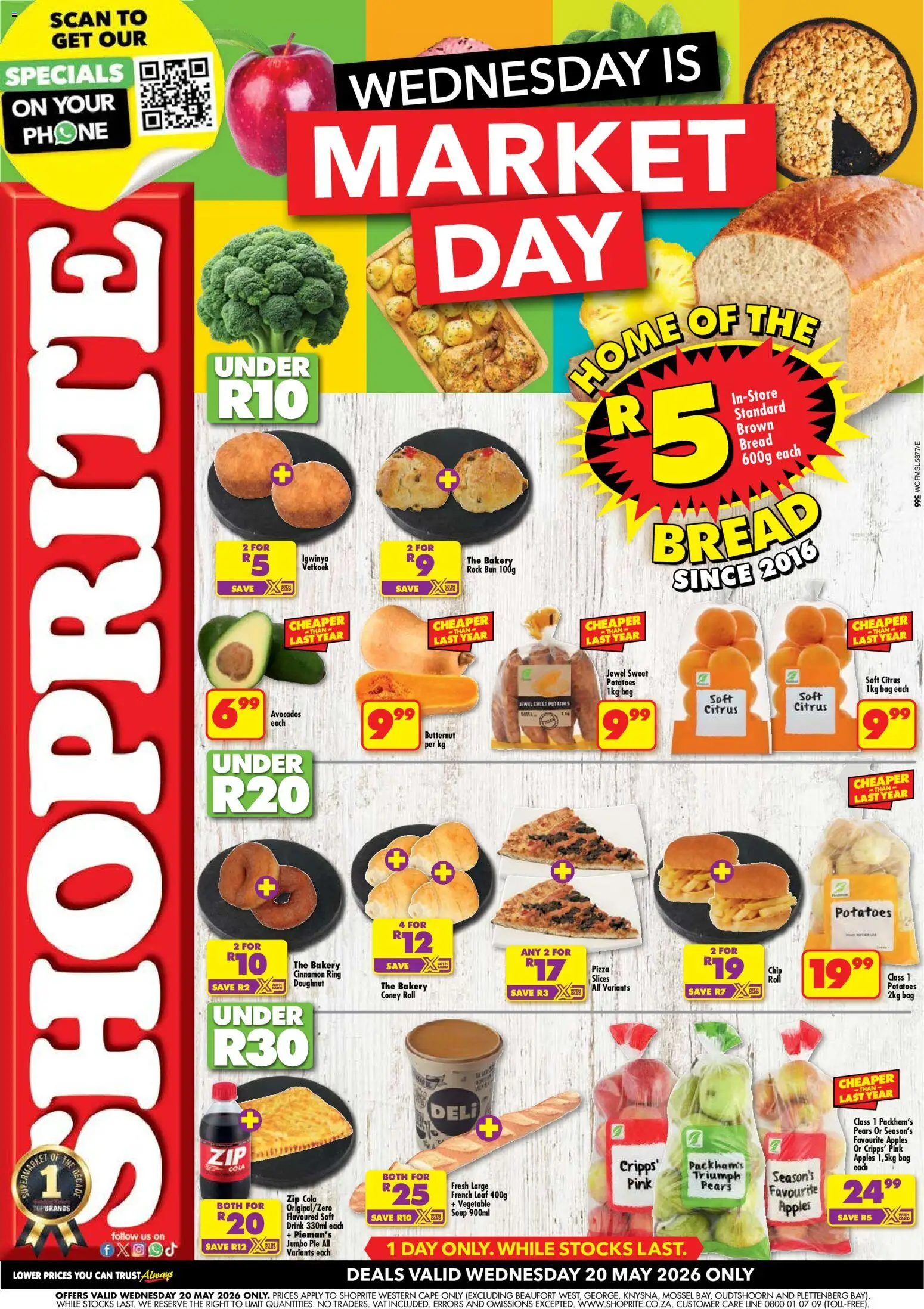 New Shoprite catalogue – valid from 20.05.2026 | Page: 1 | Products: Pears, Apples, Desmaquilante, Soup