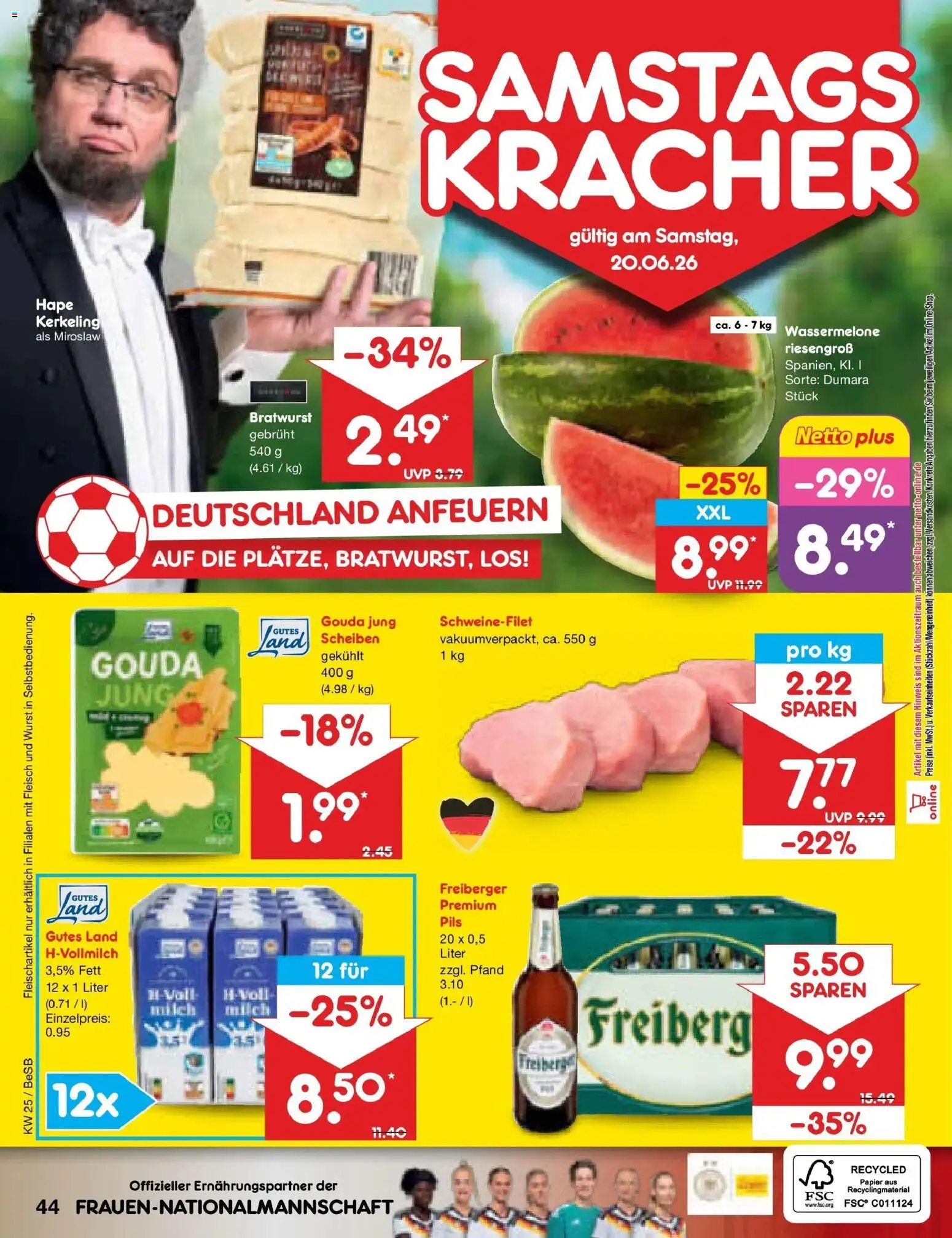 Netto Marken-Discount Prospekt Kremmen – gültig ab 14.06.2026 | Seite: 56 | Produkte: Milch, Wurst, Wassermelone, Fleisch