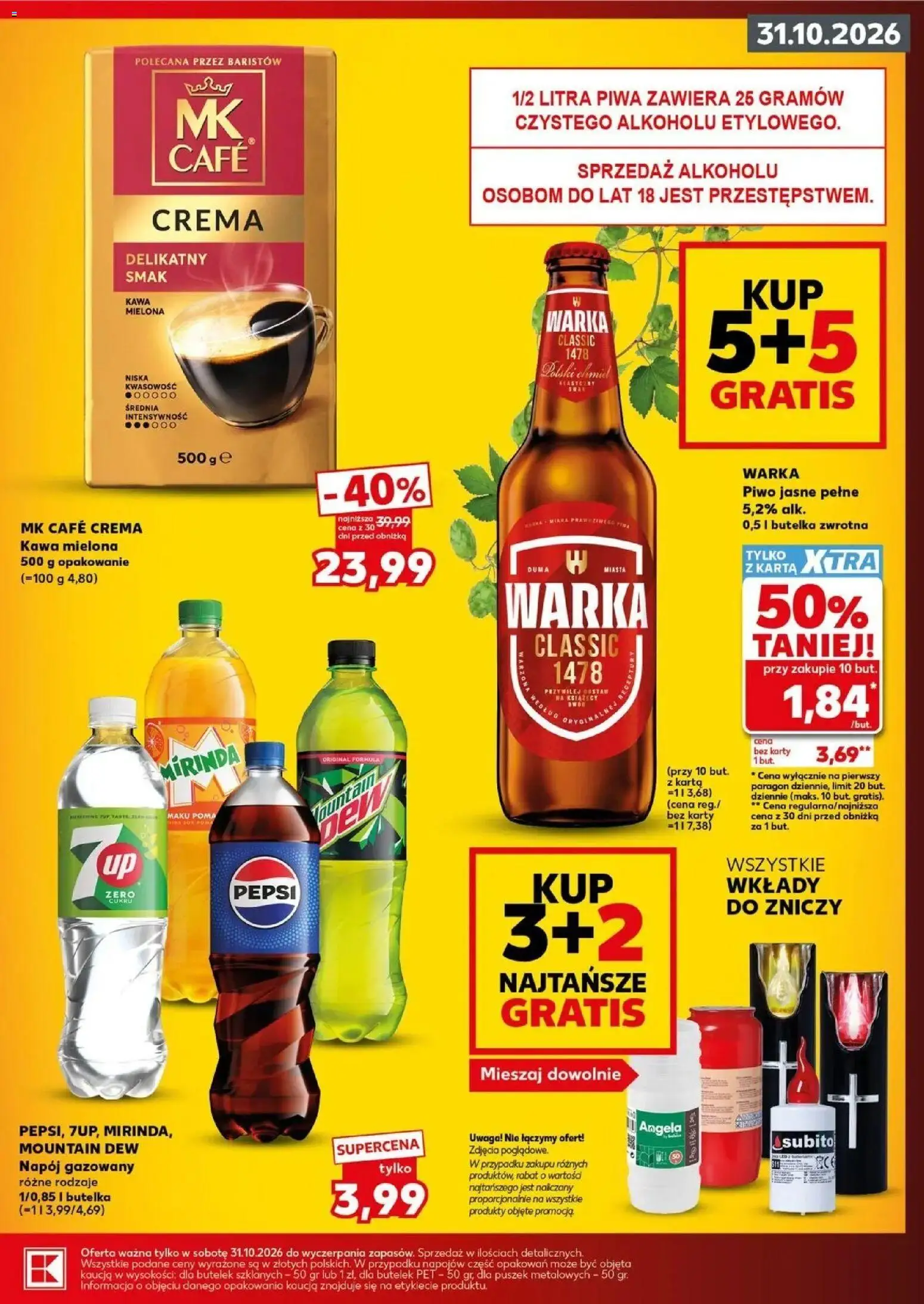 Kaufland gazetka - Super sobota od 31.10.2026 - od jutra PDF | Strona: 3 | Produkty: Pepsi, Kawa, Piwo, Kawa mielona