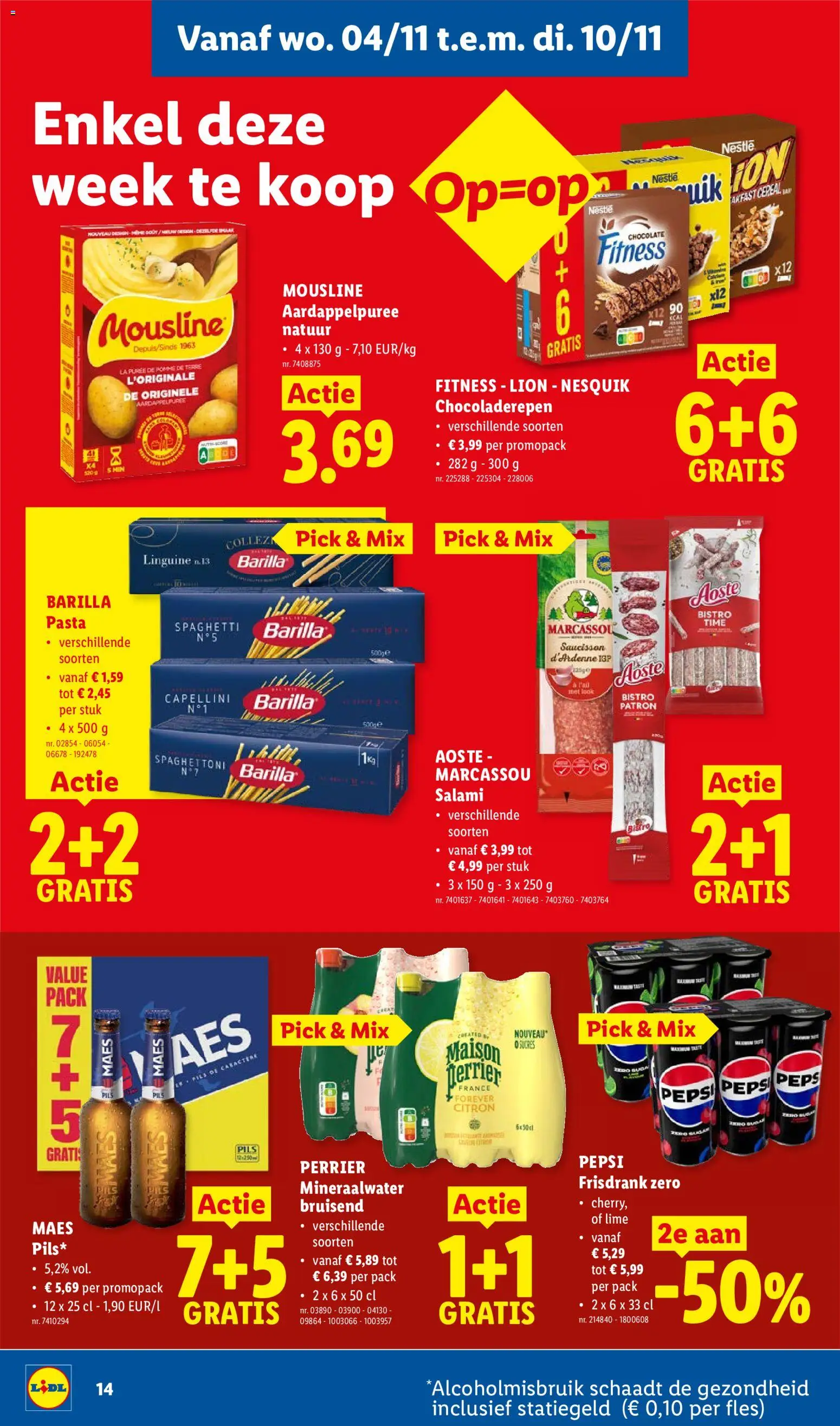 {H1} | Pagina: 14 | Producten: Water, Mineraalwater, Barilla, Salami