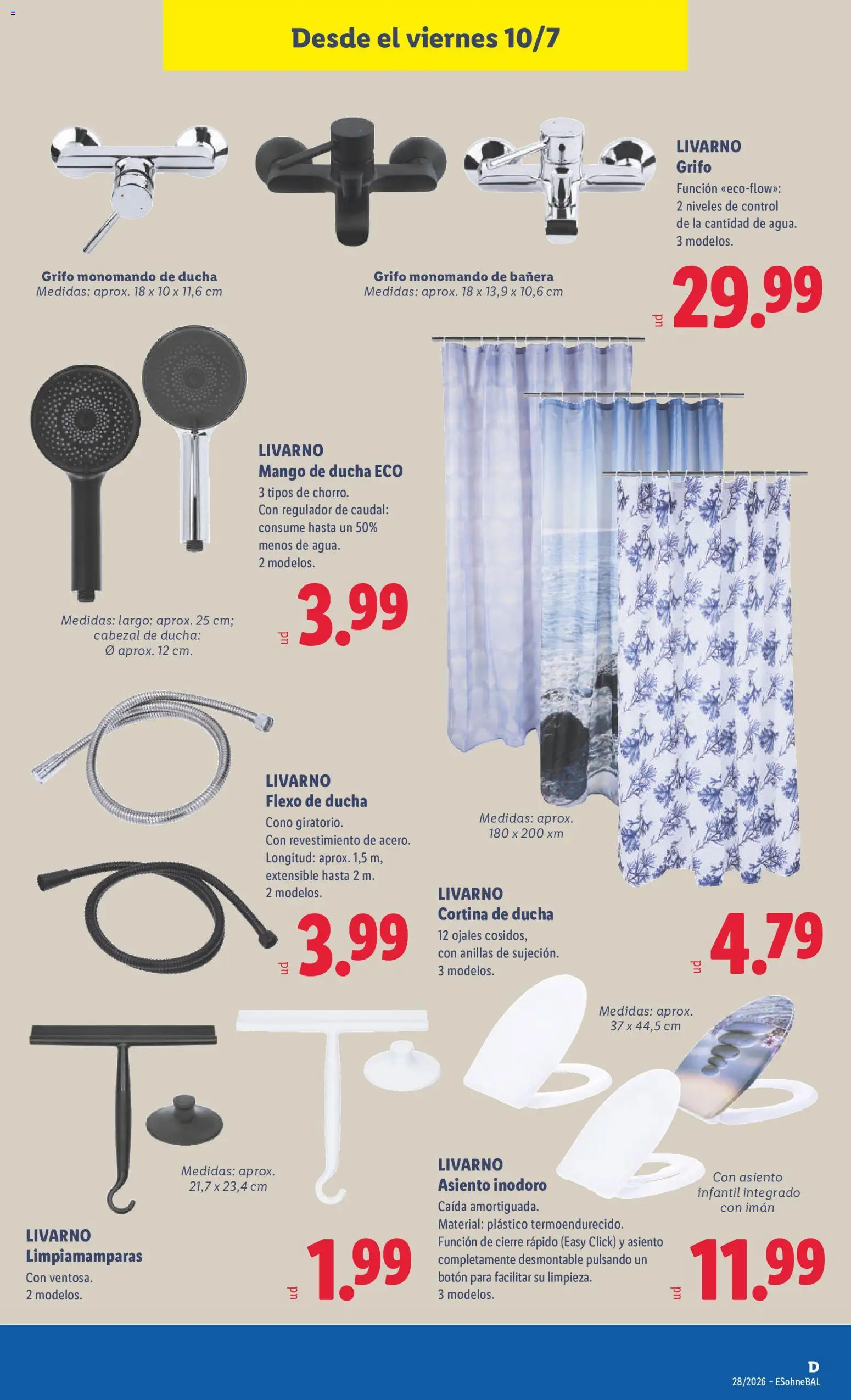 Lidl folleto de bazar │ válido desde el 06/07/2026 | Página: 27 | Productos: Cortina, Cabezal de ducha, Ρούτερ, Ducha