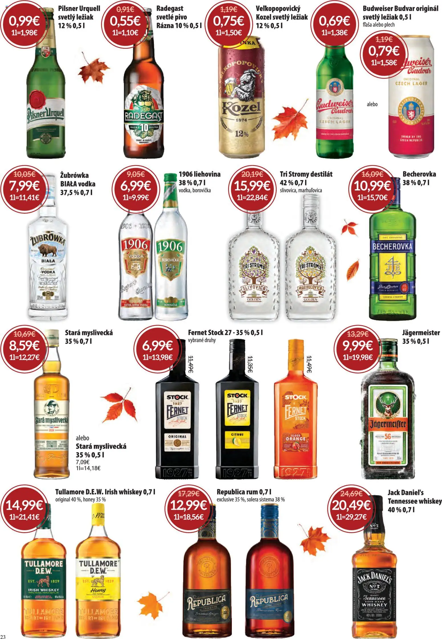 Nové Nitrazdroj akcie – leták je platný od 01.10.2026 | Strana: 23 | Produkty: Jägermeister, Pivo, Republica, Fernet