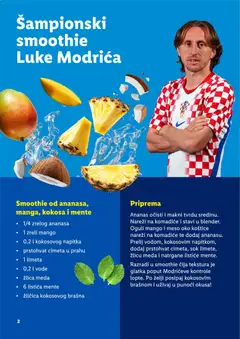 Šampionski smoothie Luke Modrića, Smoothie od ananasa, manga, kokosa i mente - Pregled kataloga iz trgovine Lidl, vrijedi od 19.06.2026 | Stranica: 2