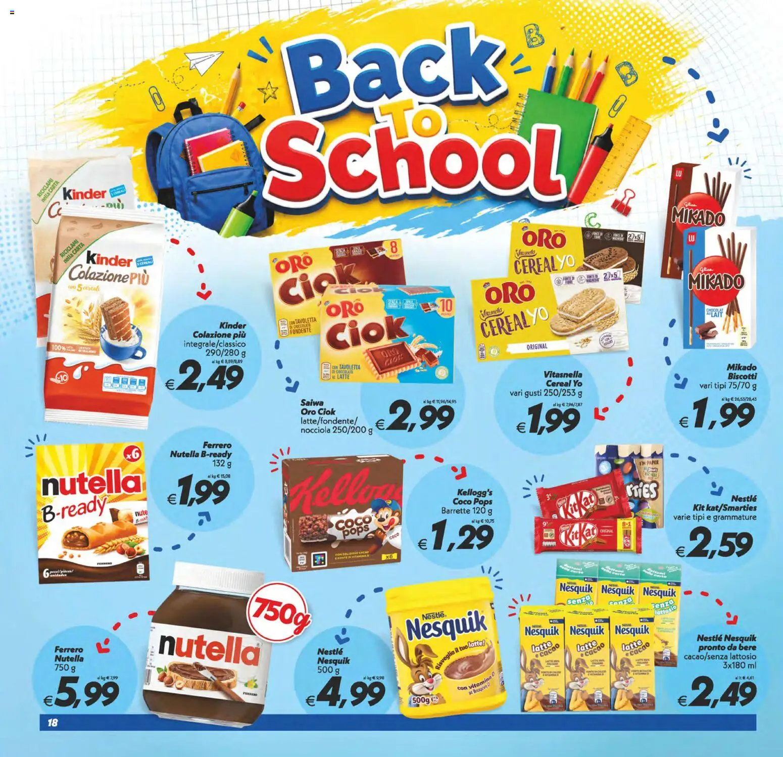 Volantino SuperConveniente del 11/09/2026 | Pagina: 18 | Prodotti: Biscotti, Nutella, Cacao, Tavoletta