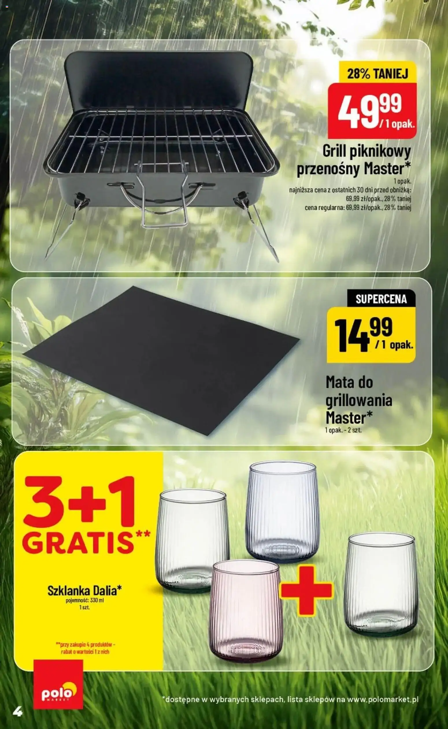 Nowa POLOmarket gazetka od jutra 05.08.2026 | Strona: 4 | Produkty: Szklanka, Grill