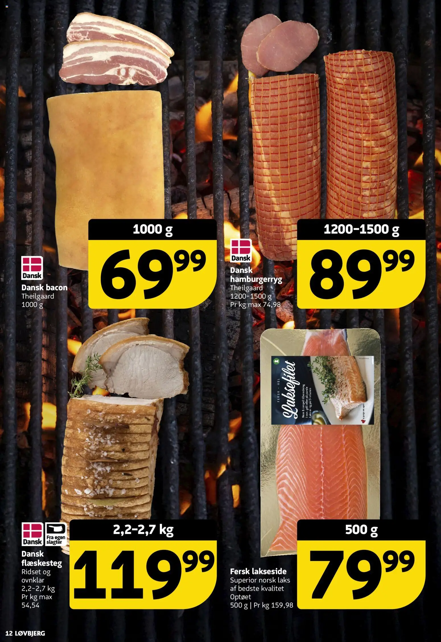 Løvbjerg tilbudsavis – gyldig fra 21/08/2026 | Side: 12 | Produkter: Flæskesteg, Bacon, Hamburgerryg, Grill