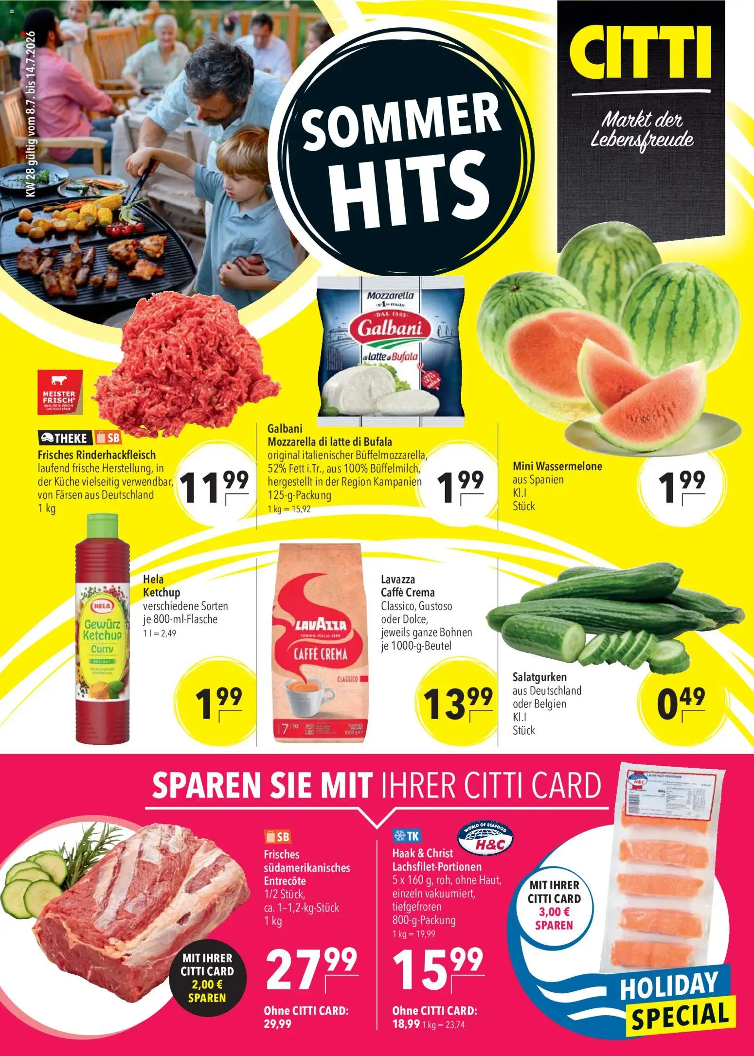 CITTI Markt Prospekt – gültig ab 08.07.2026 | Seite: 1 | Produkte: Lavazza, Mozzarella, Küche, Ketchup