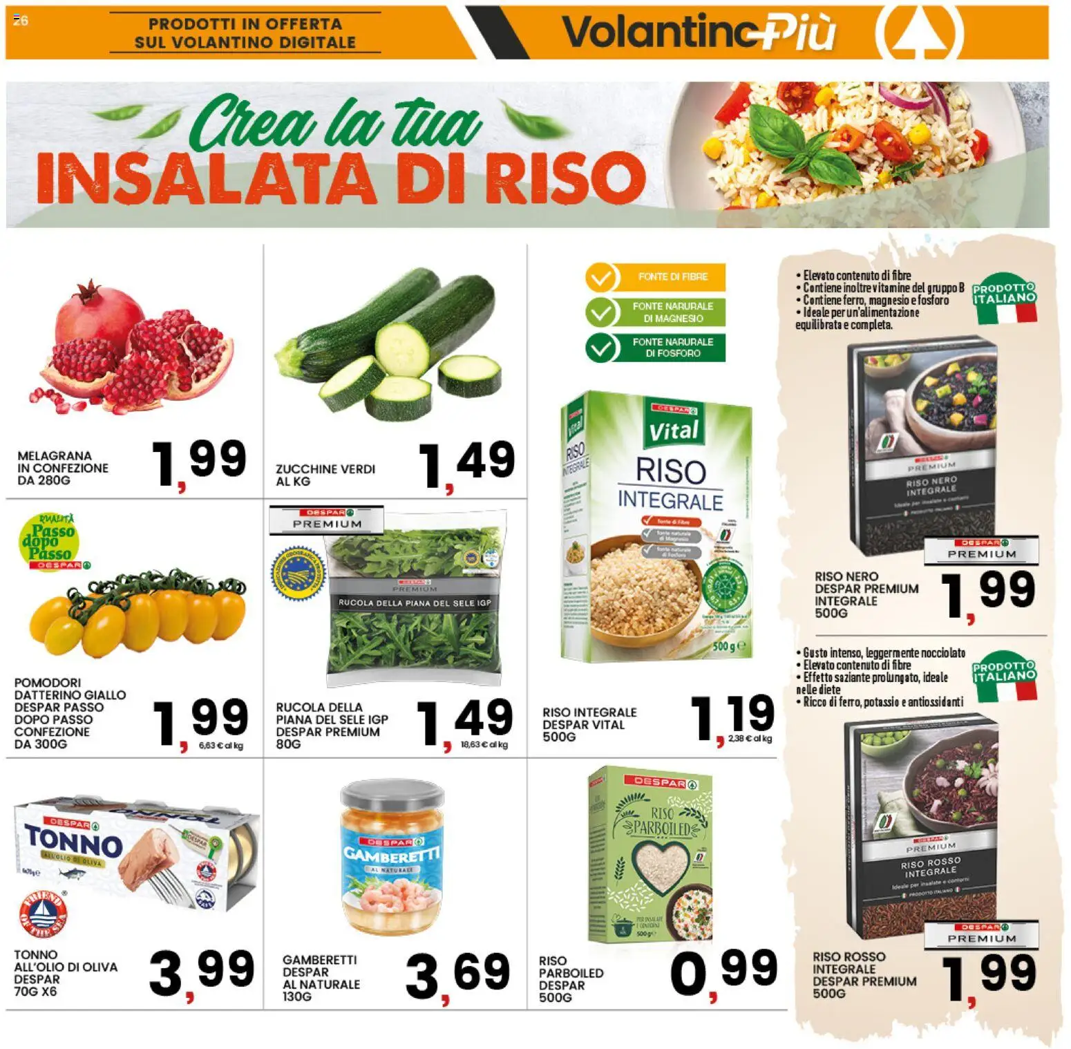 Volantino Interspar del 08.06.2026 | Pagina: 26 | Prodotti: Riso, Insalata, Tonno, Gamberetti