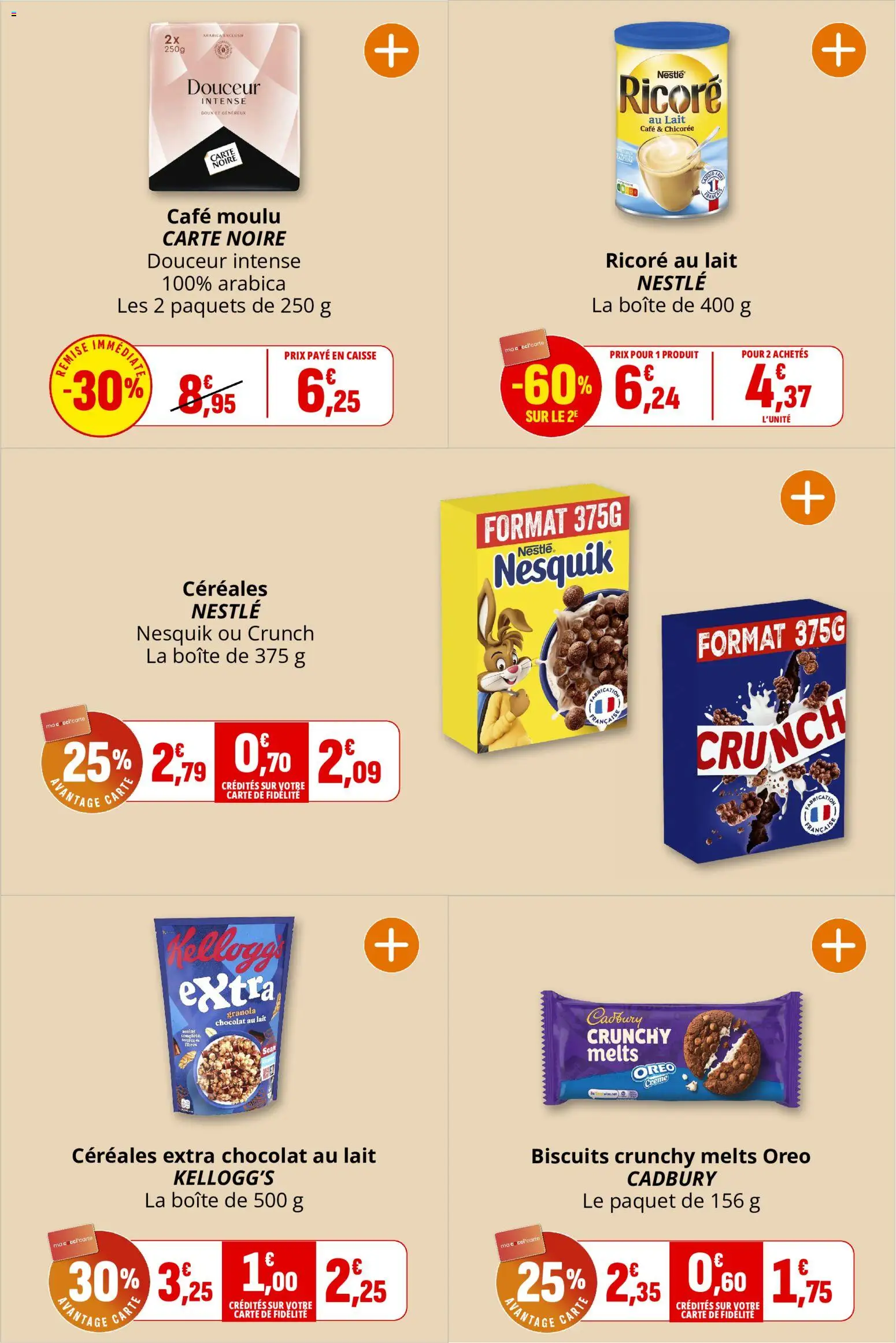 {H1} | Page: 20 | Produits: Oreo, Café, Chocolat, Granola