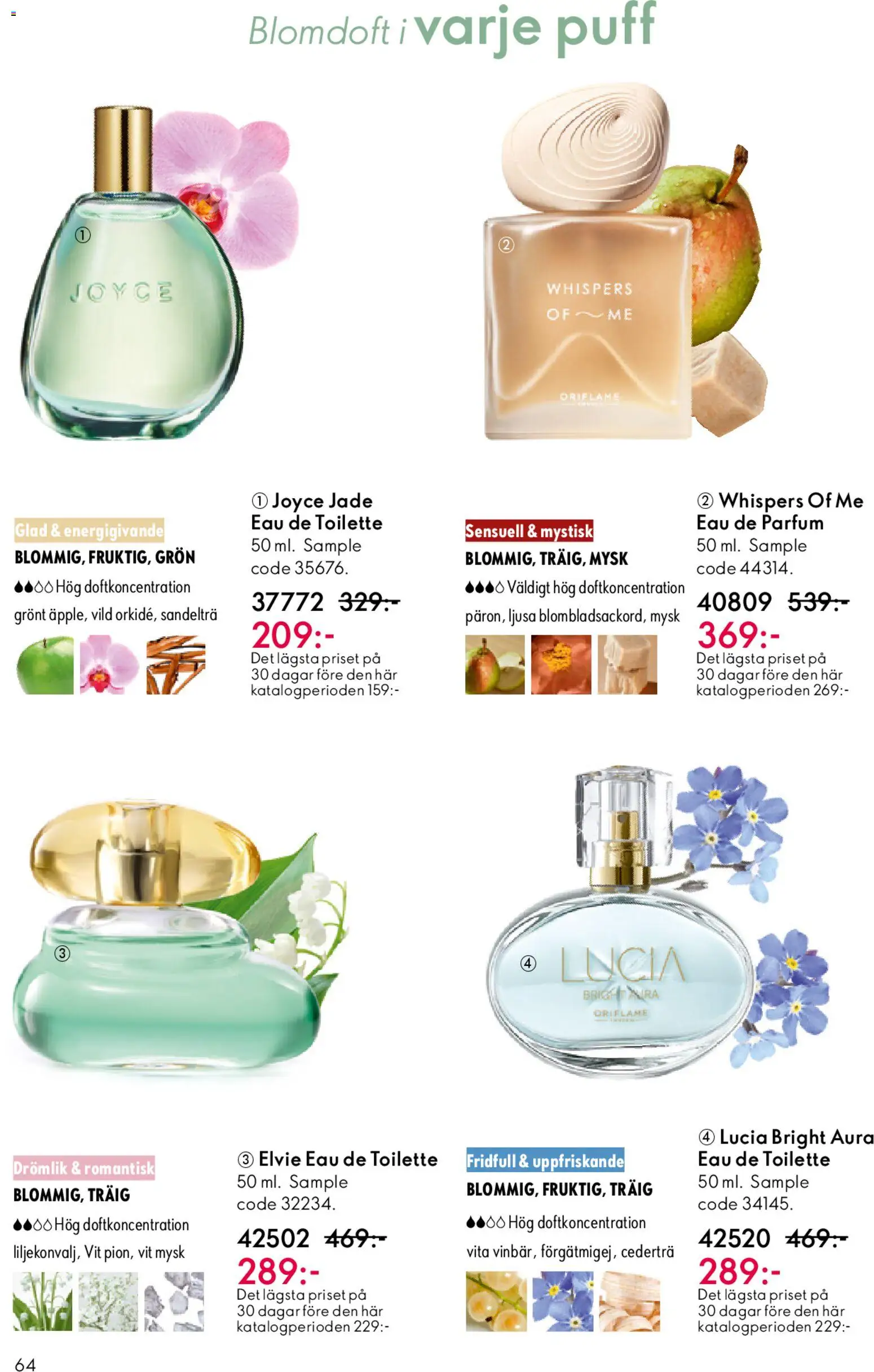 Oriflame reklamblad aktuell från 01.04.2026 | Sida: 64 | Produkter: Eau de toilette, Puff
