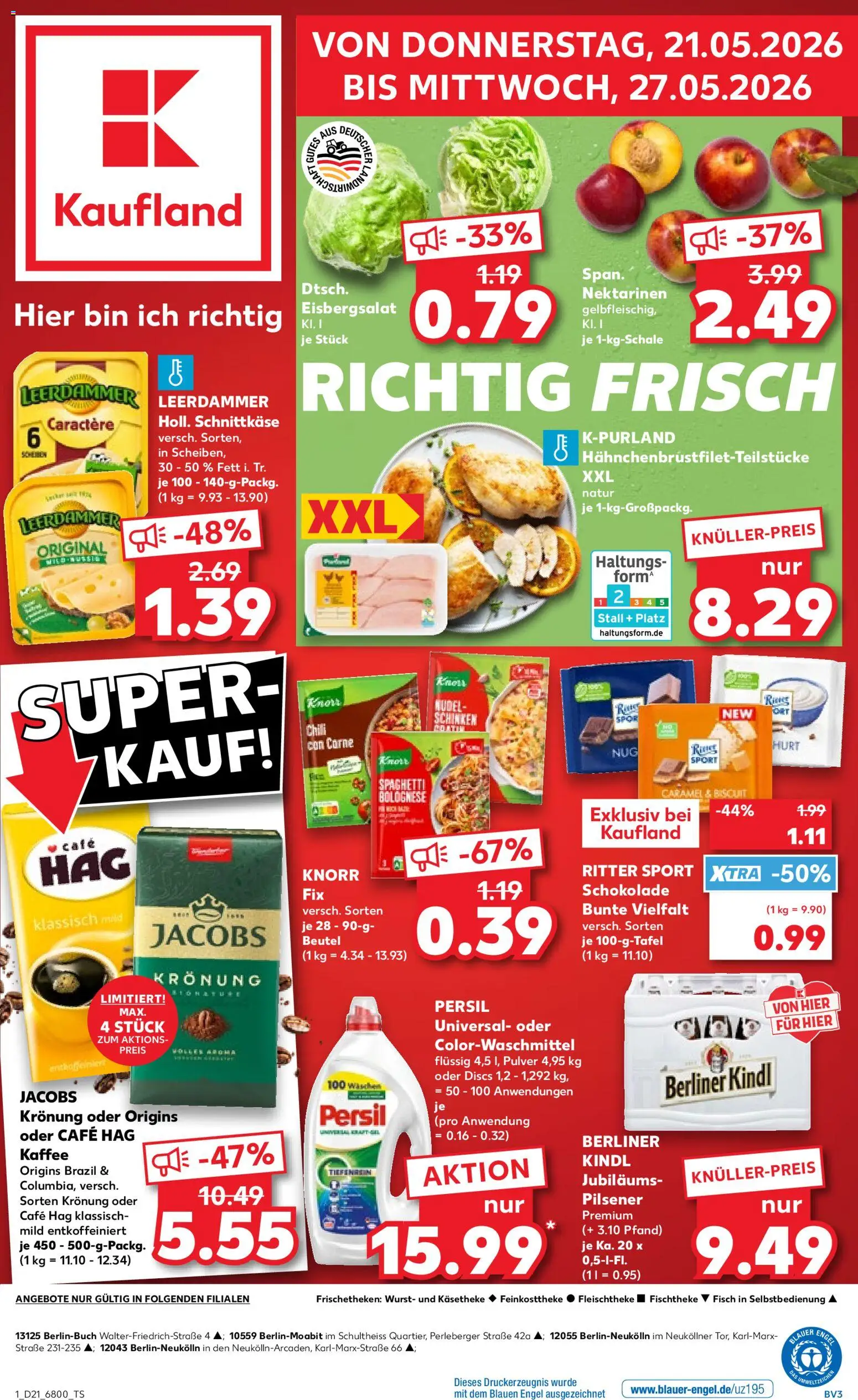 Kaufland Prospekt – gültig ab 21.05.2026 | Seite: 1 | Produkte: Knorr fix, Knorr, Chili, Persil