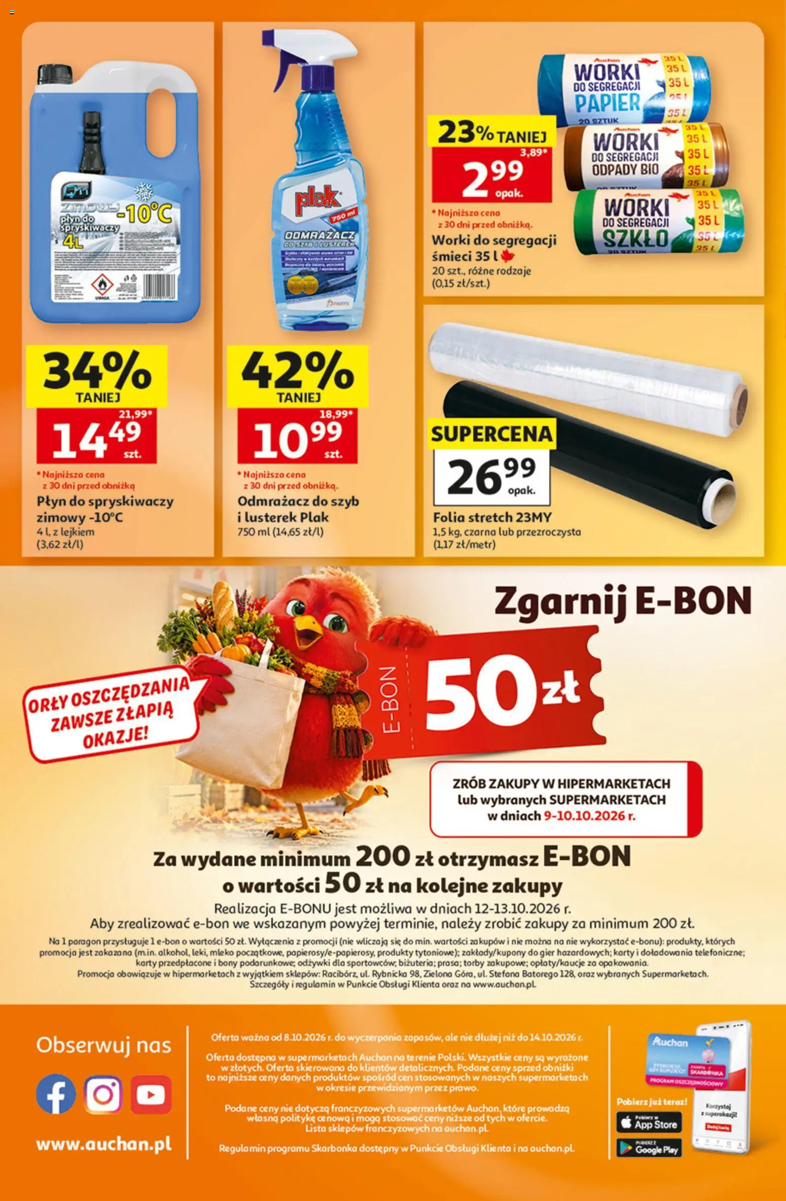 Auchan gazetka od 08.10.2026 | Strona: 8 | Produkty: Płyn do spryskiwaczy, Folia, Mleko