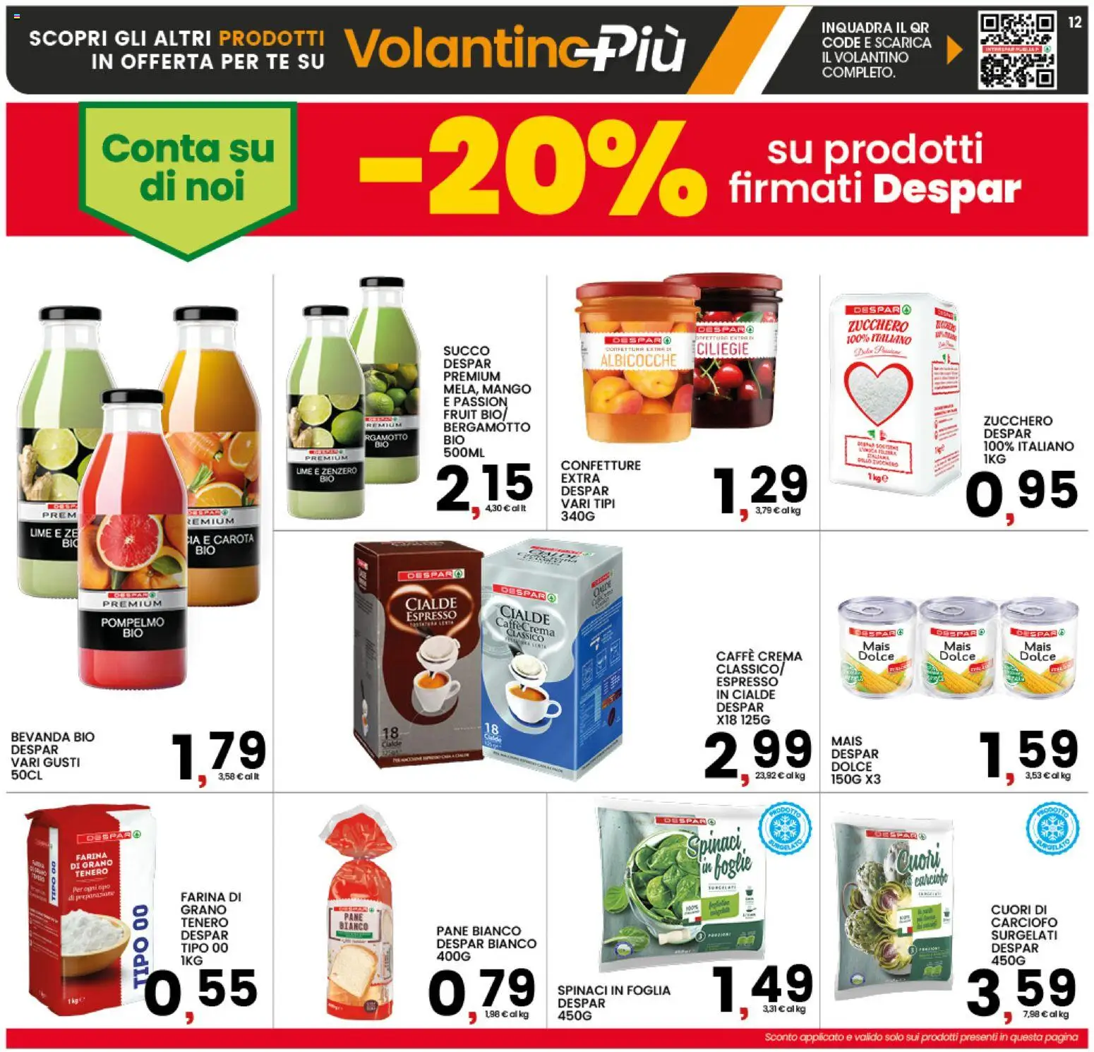 Volantino Interspar del 20/08/2026 | Pagina: 12 | Prodotti: Crema, Pompelmo, Spinaci, Cialde