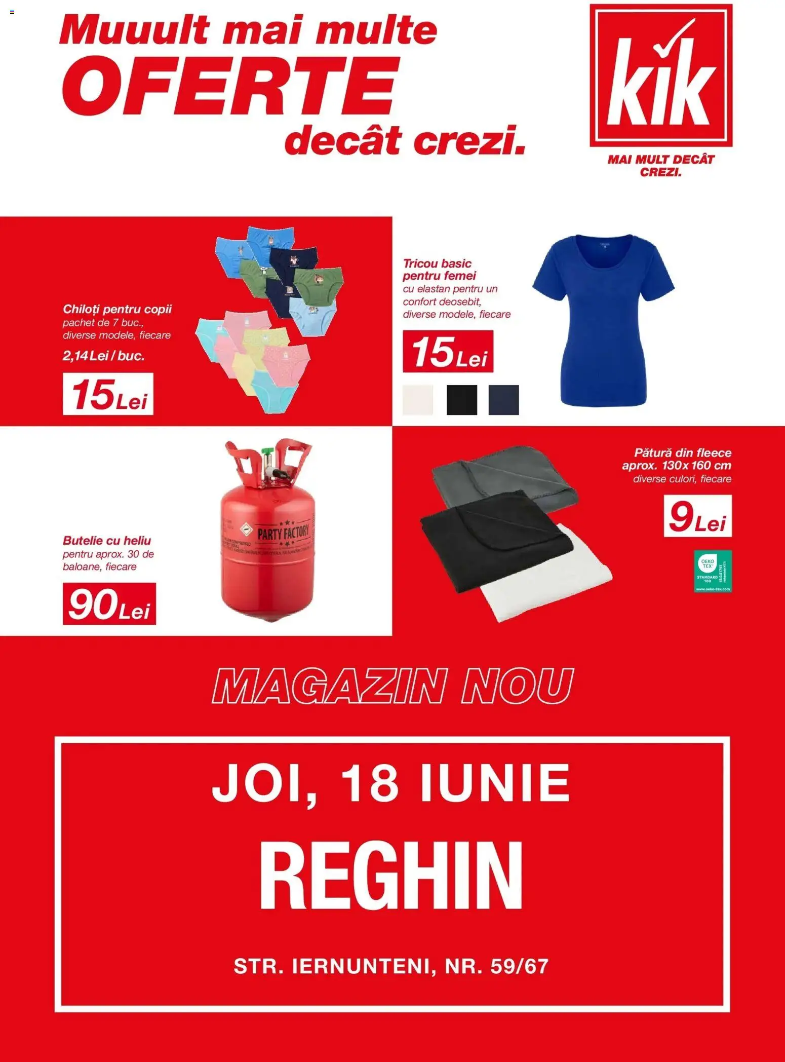 Noul catalog Kik – valabil de la 15.06.2026 | Pagină: 1 | Produse: Pătură, Tricou, Chiloți