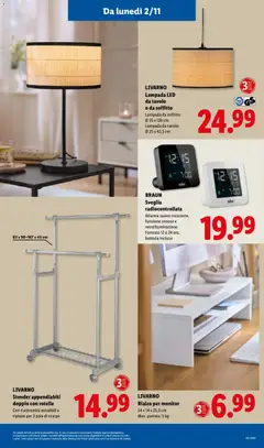 Anteprima del volantino LIVARNO Lampada LED da tavolo o da soffitto, Lampada da soffitto: Ø 35 x 120 cm Lampada da tavolo: Ø 25 x 42,5 cm valido a partire dal 29/10/2026 | Pagina: 53