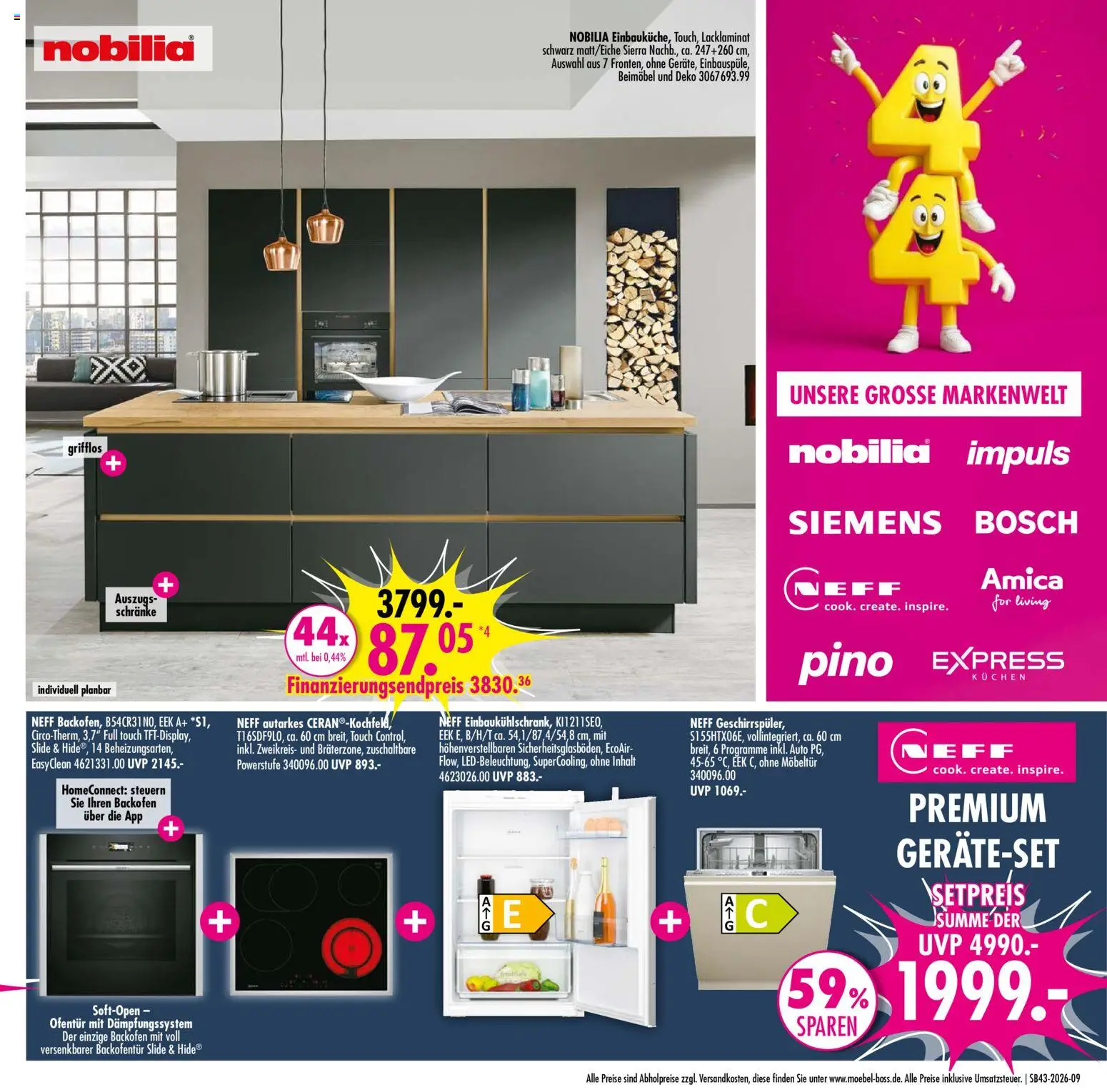 SB Möbel Boss Prospekt – gültig ab 17.10.2026 | Seite: 9 | Produkte: Siemens, Neff, Backofen, Kuchen