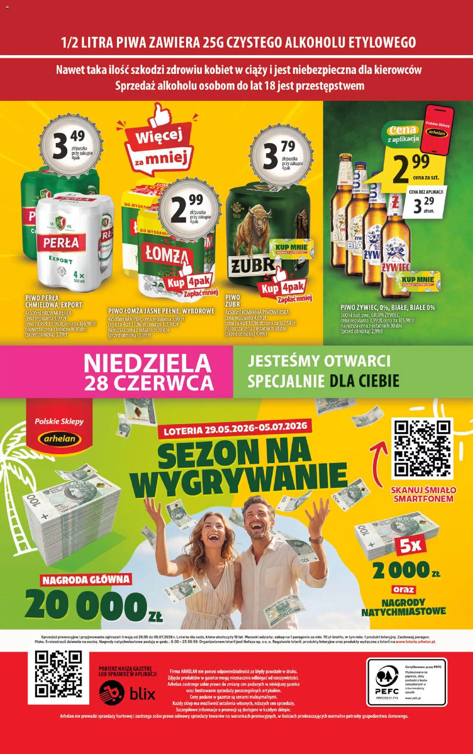 Arhelan gazetka od 19.06.2026 | Strona: 20 | Produkty: Piwo perła, Piwo