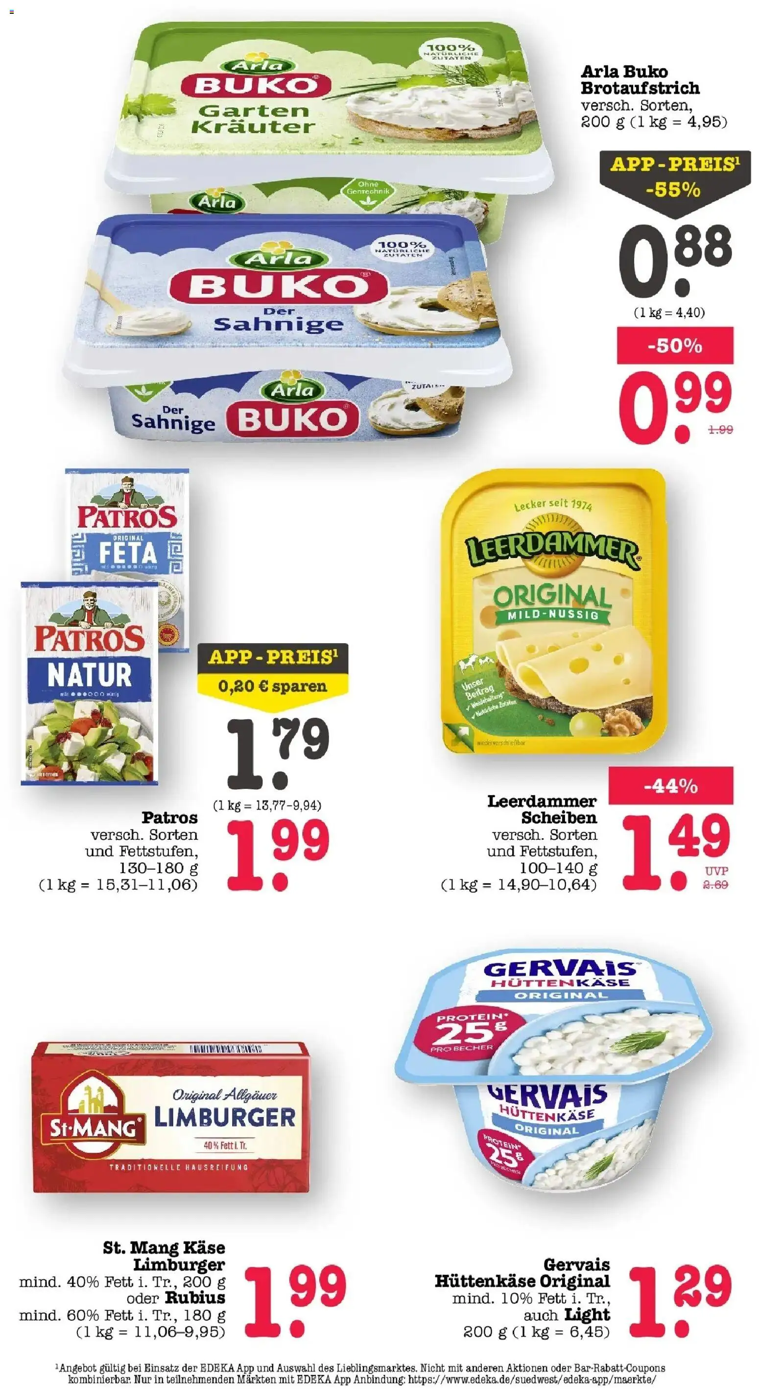 E center Prospekt Sinzheim – gültig ab 13.07.2026 | Seite: 32 | Produkte: Käse, Patros, Arla buko, Hüttenkäse