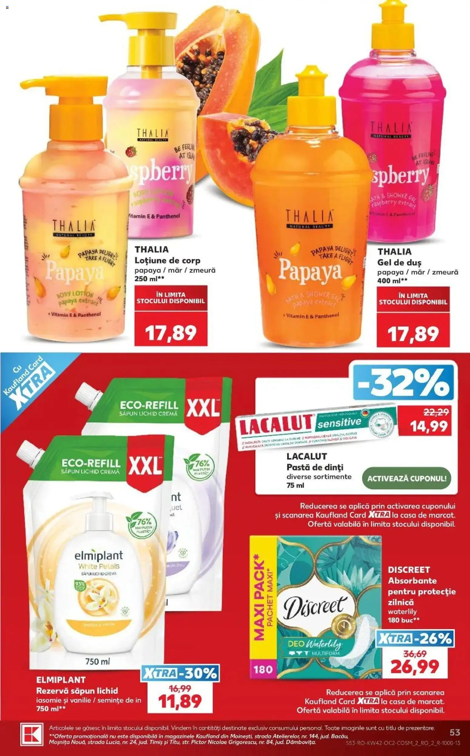Kaufland Arad 14.10.2026 - Revista si Oferta | Pagină: 53 | Produse: Aplică, Pastă de dinți, Absorbante, Papaya