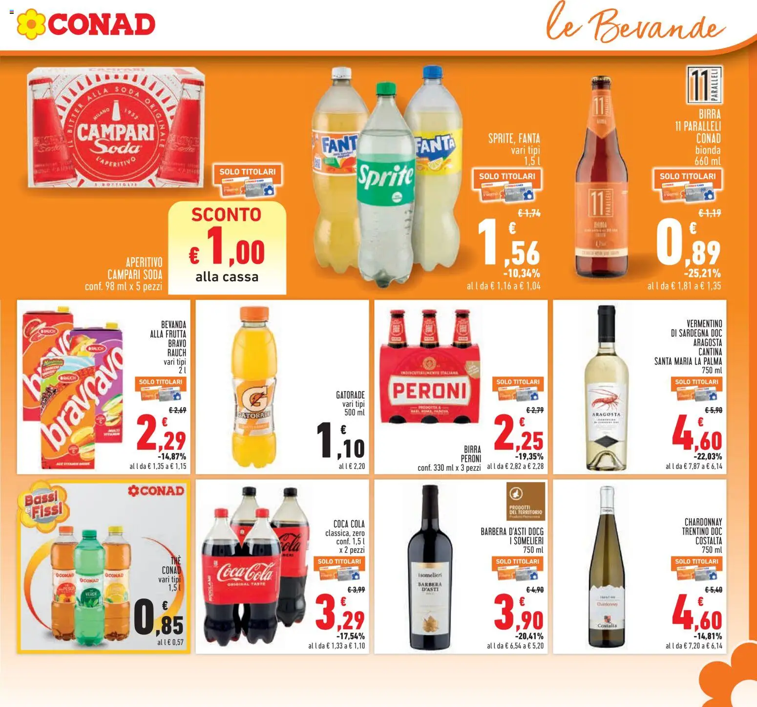 Volantino Conad del 30/07/2026 | Pagina: 17 | Prodotti: Birra, Fanta, Coca Cola, Aperitivo