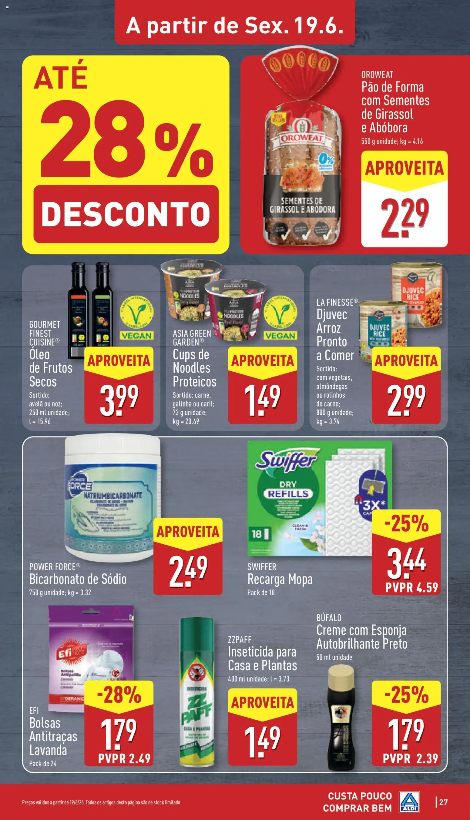 Aldi folheto │ válido de 15.06.2026 | Página: 27 | Produtos: Esponja, Inseticida, Pão, Arroz