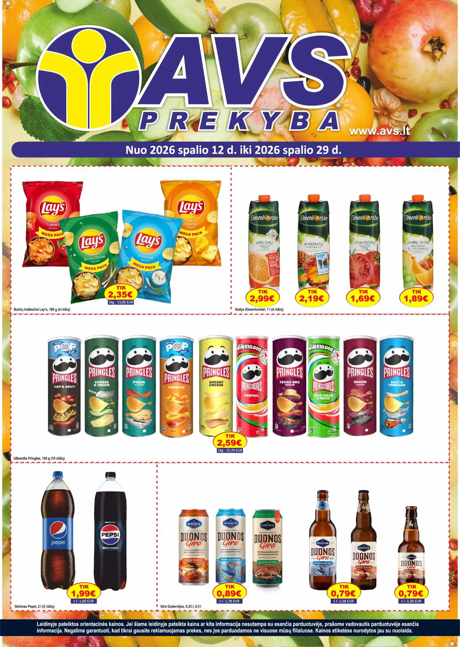 AVS akcijos nuo 2026.10.12 | Puslapis: 1 | Prekių: Sultys, Traškučiai