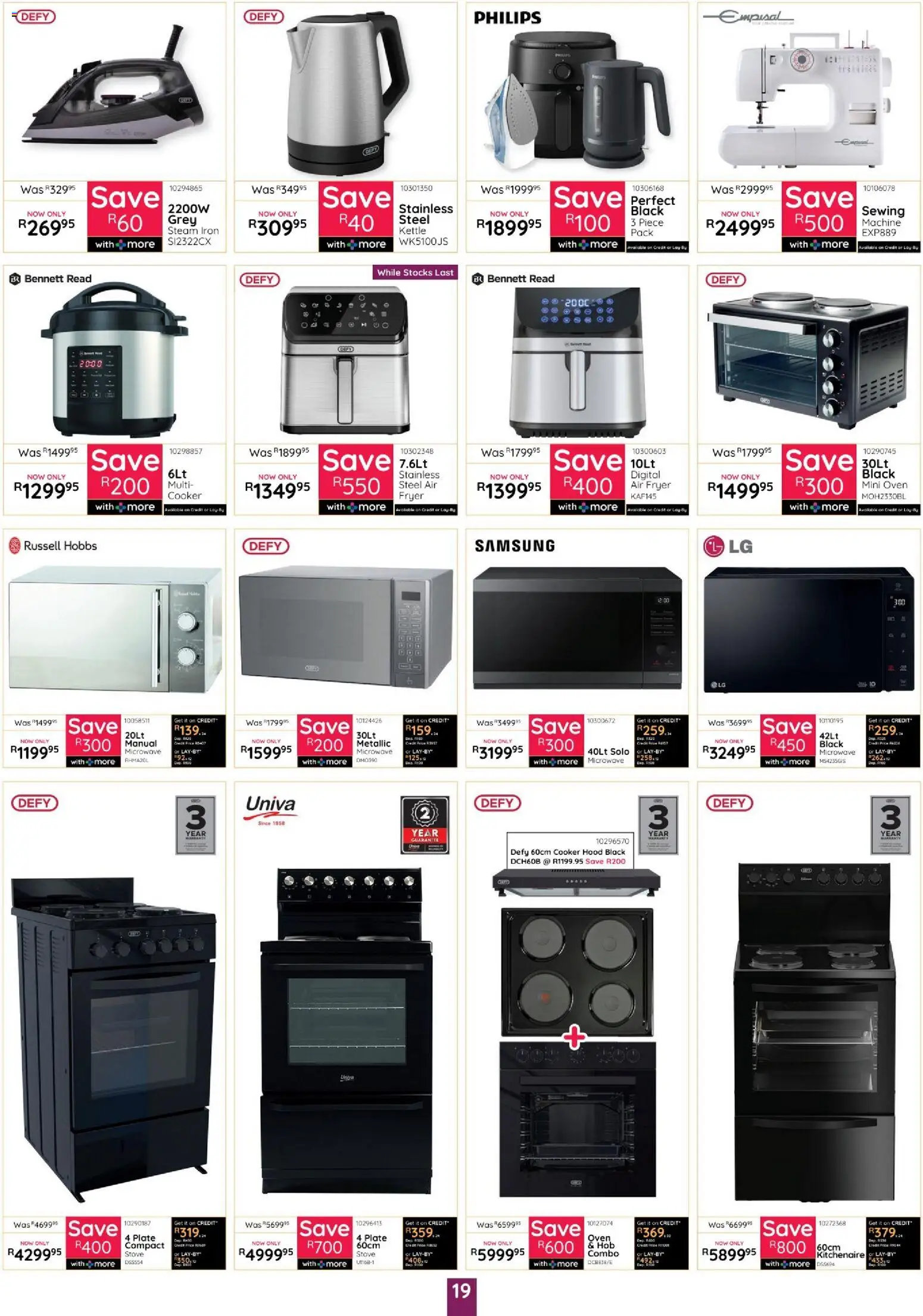 New Bradlows catalogue – valid from 16/07/2026 | Page: 19 | Products: Hob, Kettle, Iron, Cooker