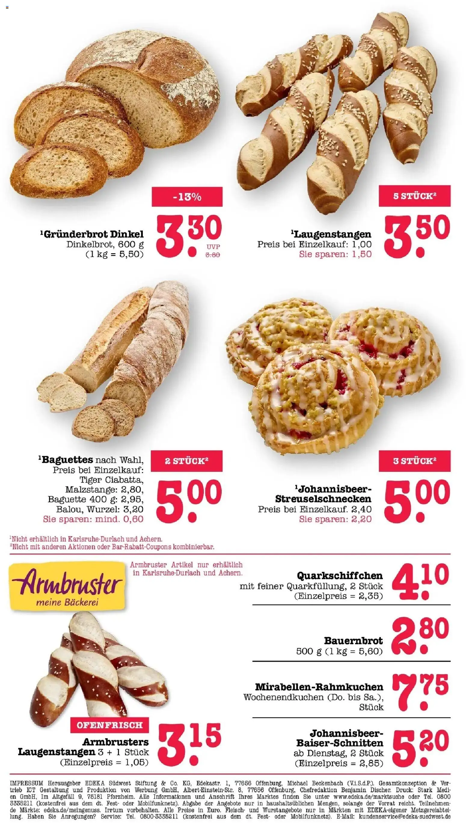Edeka Prospekt Bühlertal (ab 10.08.2026) » Angebote Online | Seite: 14 | Produkte: Bäckerei, Baguette, Fleisch