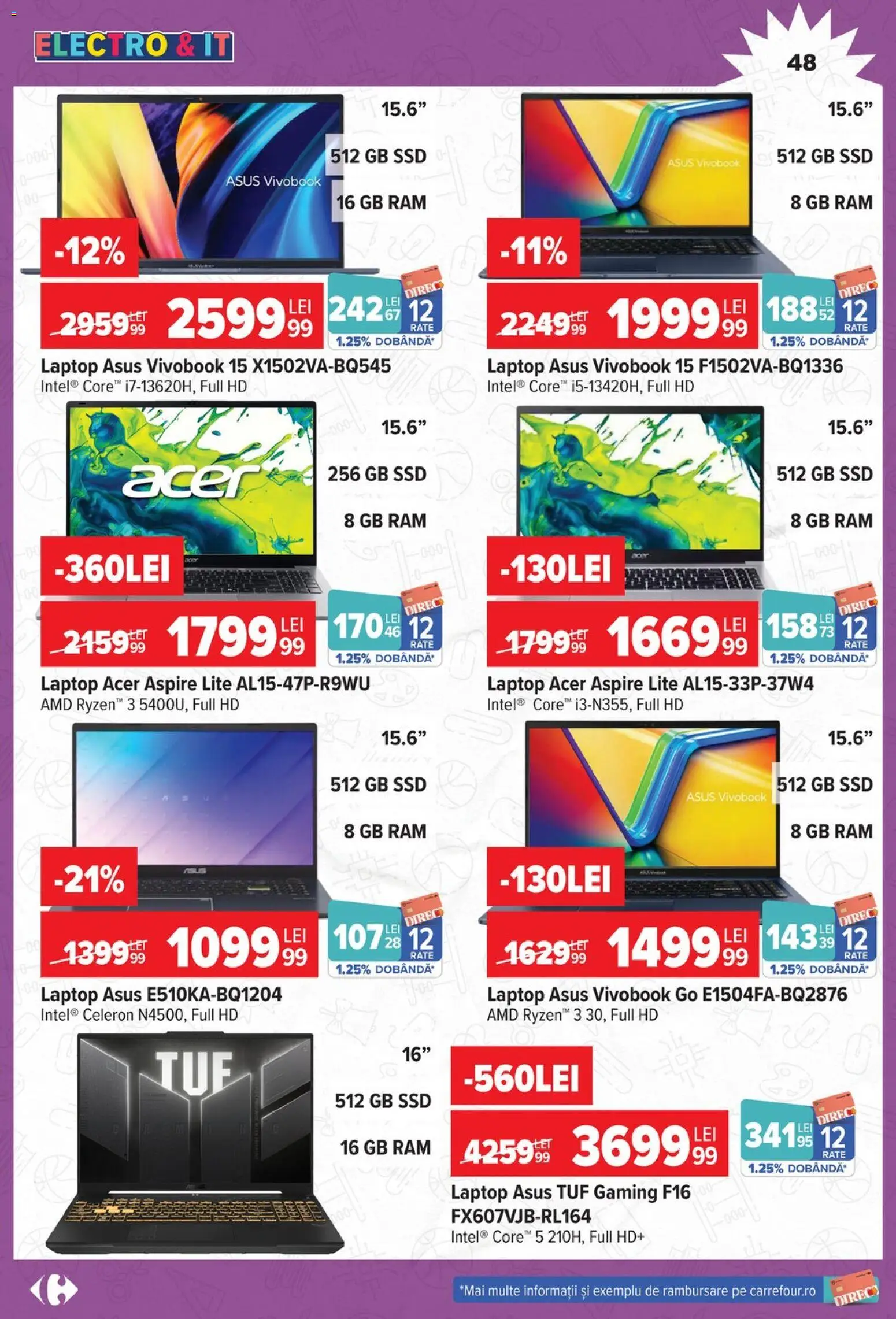 Noul catalog Carrefour – valabil de la 12.08.2026 | Pagină: 48 | Produse: Laptop