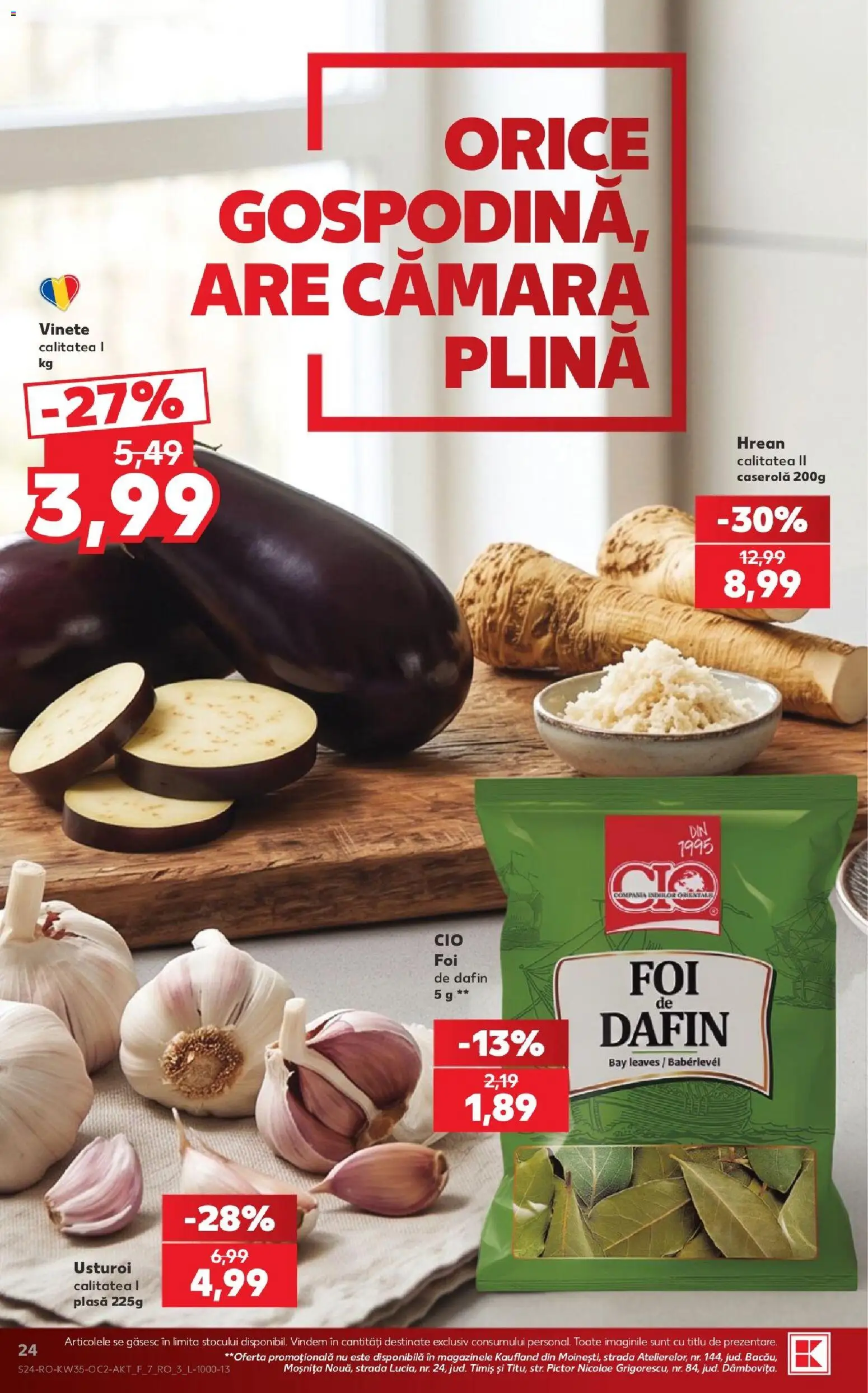 Noul catalog Kaufland – valabil de la 26.08.2026 | Pagină: 24 | Produse: Caserola, Usturoi