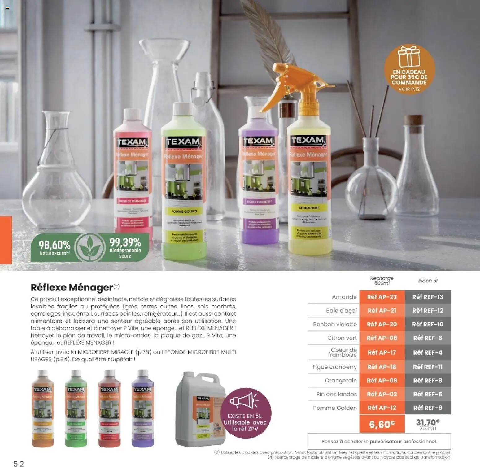{H1} | Page: 52 | Produits: Citron, Framboise, Pomme, Eponge