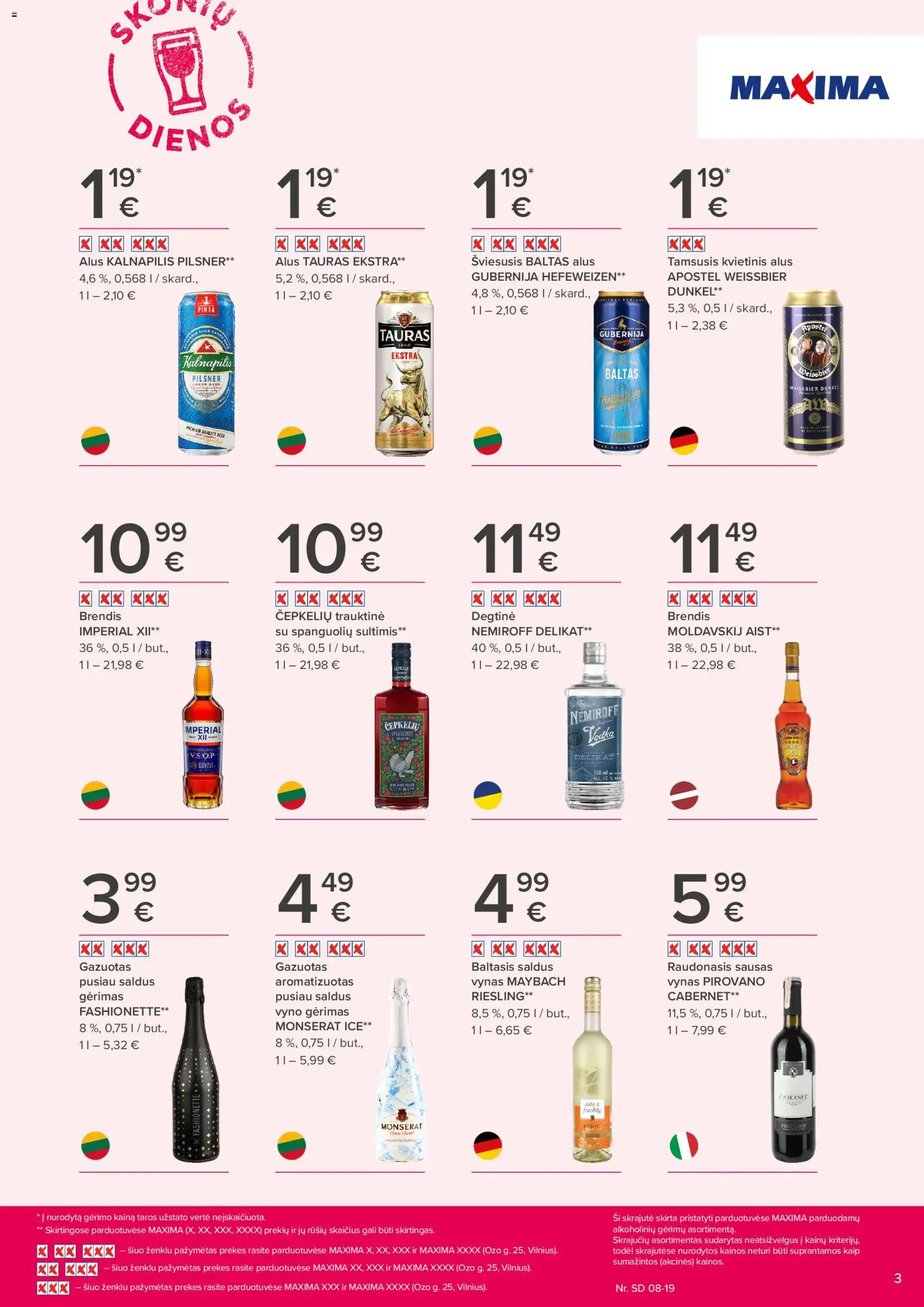 MAXIMA akcijos nuo 2026.08.06 | Puslapis: 3 | Prekių: Degtinė, Vynas, Alus