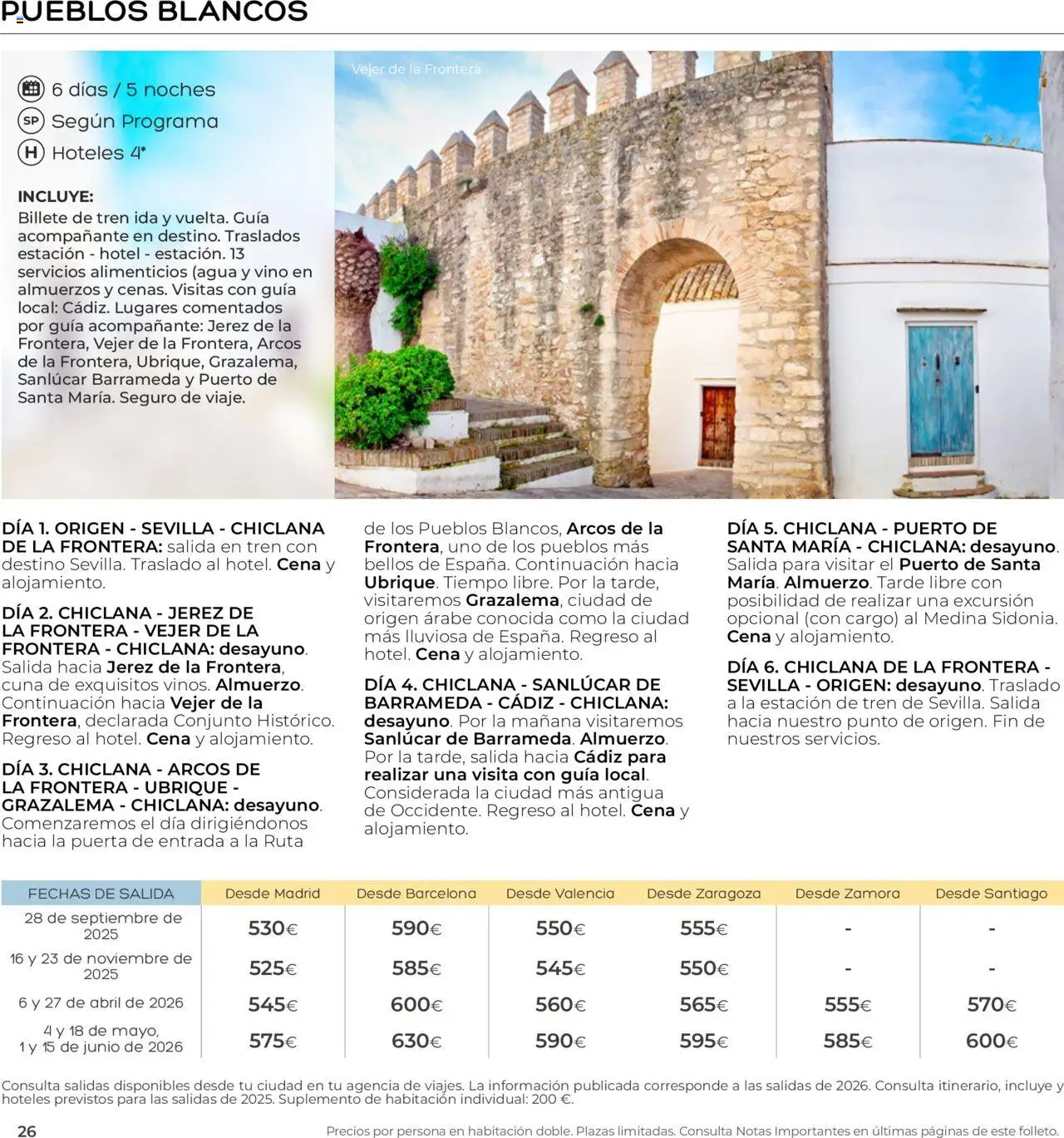 Viajes El Corte Inglés - Club de Vacaciones - Vacaciones Económicas Personalizado │ válido desde el 01/09/2025 | Página: 26 | Productos: Vino, Agua, Cuna