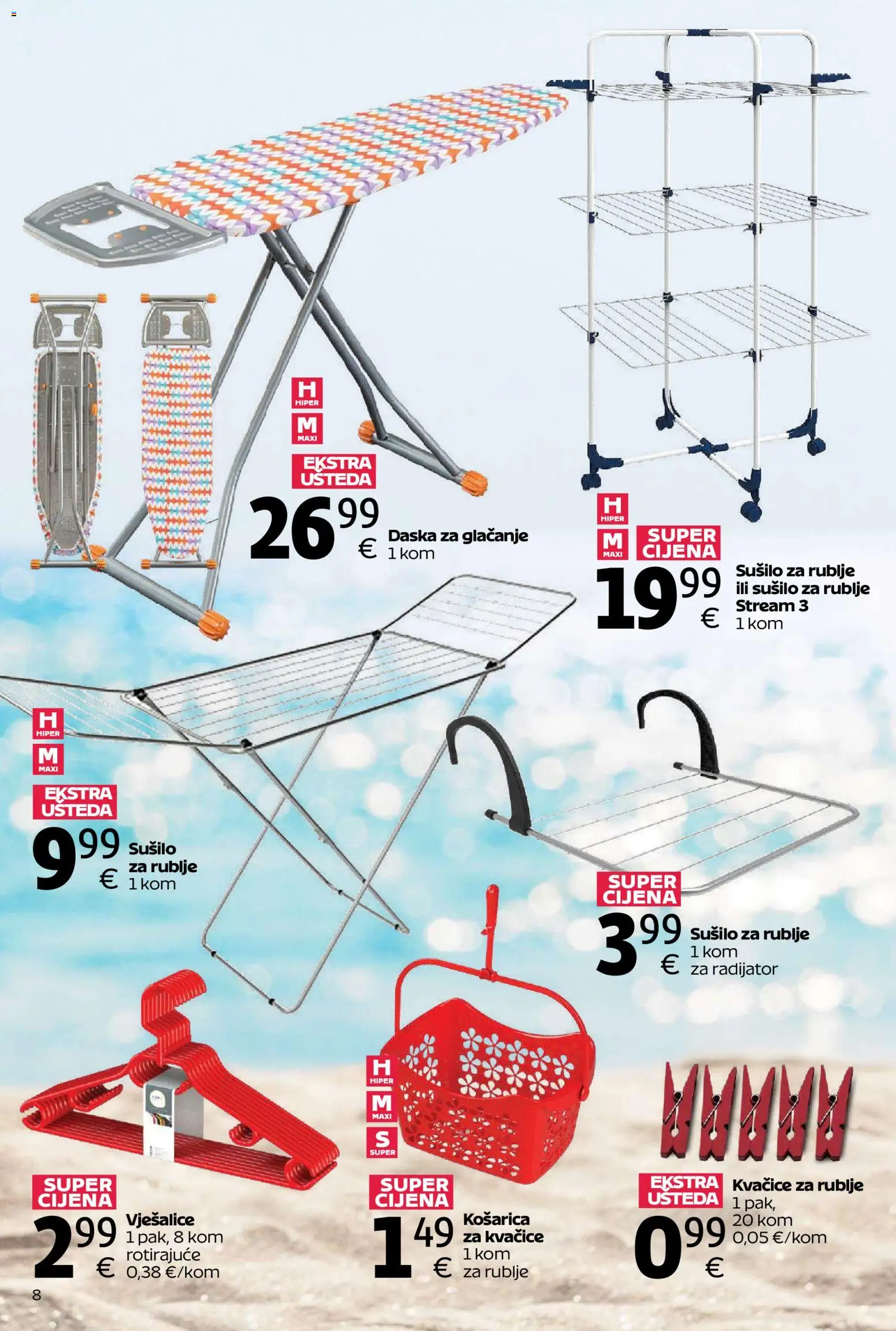 Tommy katalog | vrijedi od 06.07.2026 | Stranica: 8 | Proizvodi: Radijator, Vješalice, Sušilo za rublje, Daska za glačanje