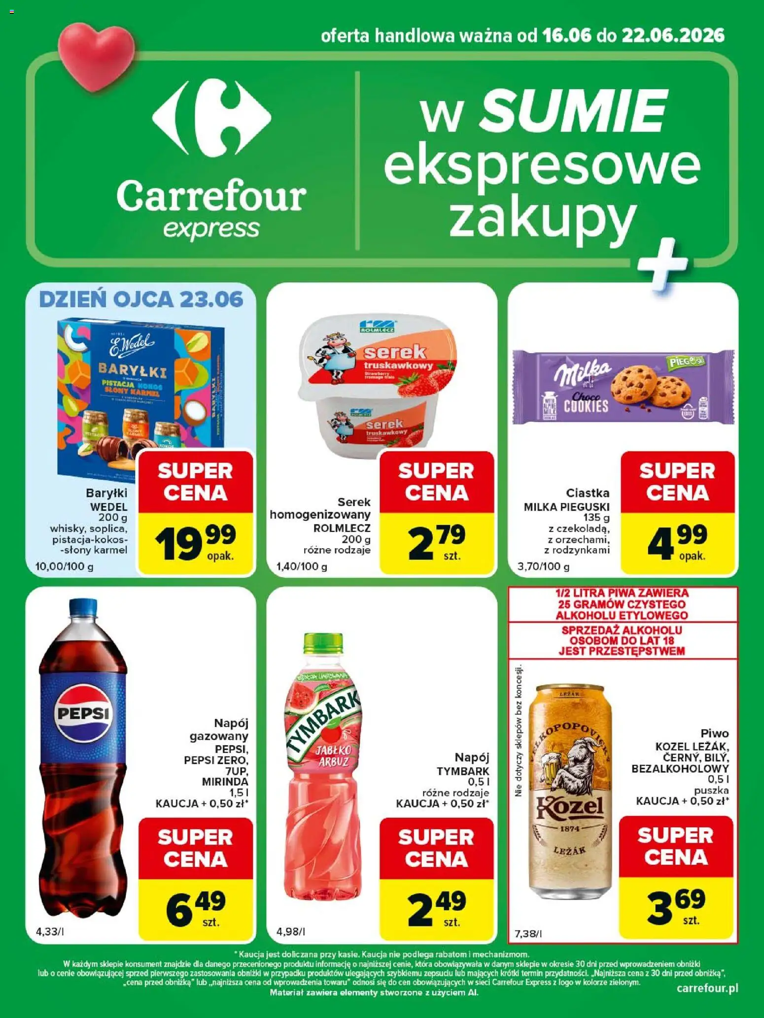 Carrefour gazetka - Express od 16.06.2026 | Strona: 2 | Produkty: Serek, Pepsi, Milka, Piwo