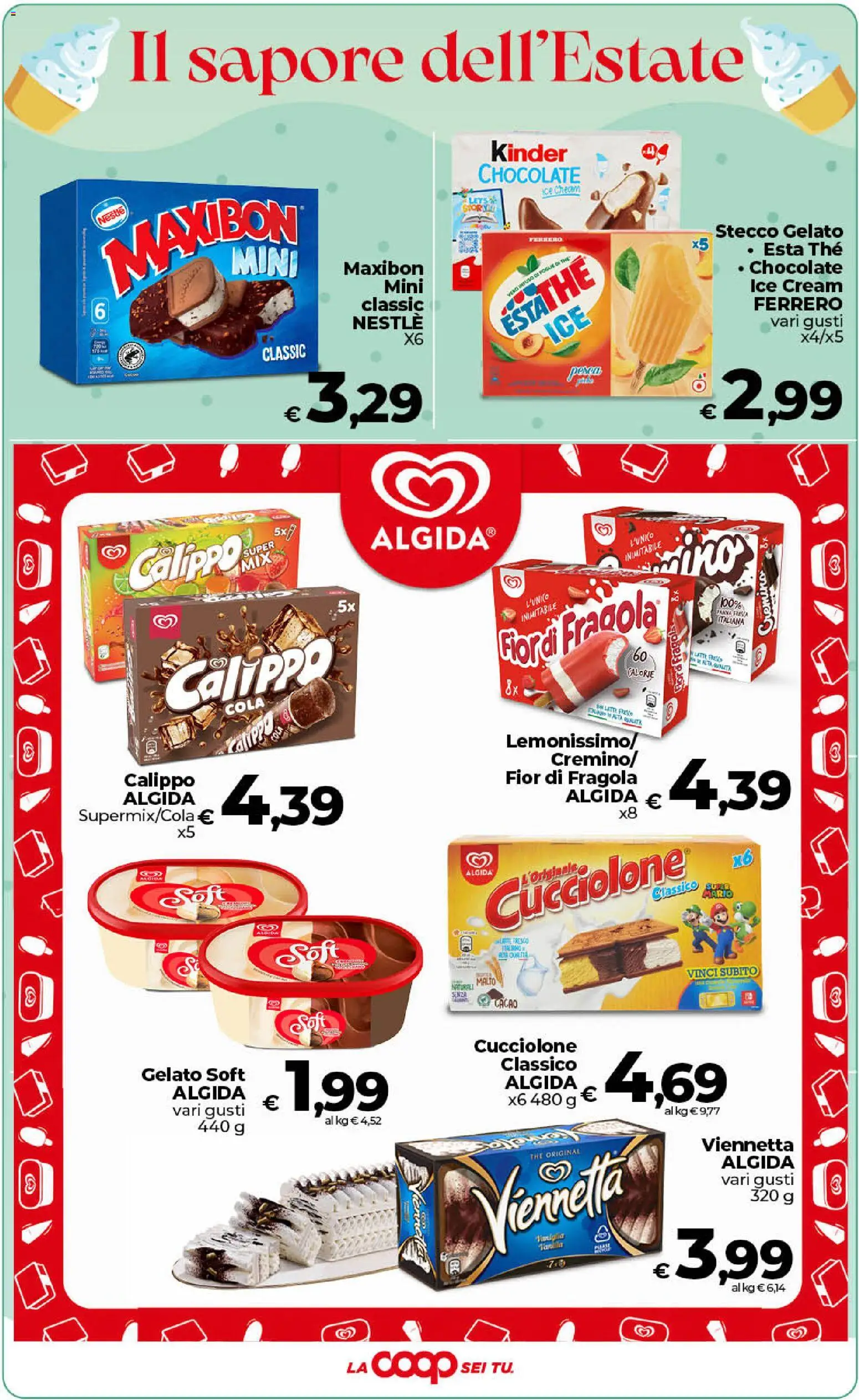 Volantino COOP del 11/08/2026 | Pagina: 24 | Prodotti: Gelato, Latte, The, Cacao