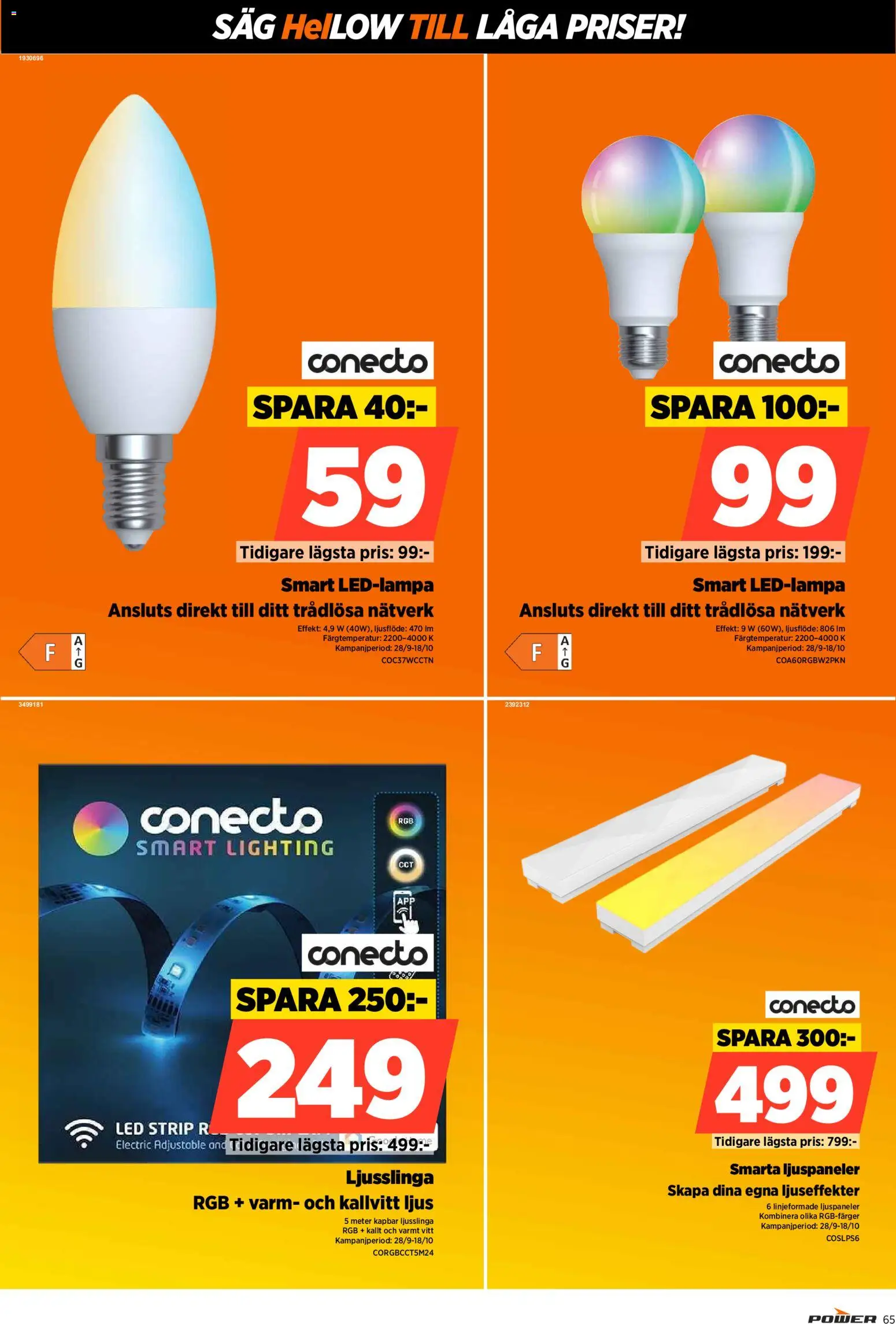 Power reklamblad aktuell från 28/09/2026 | Sida: 65 | Produkter: Såg, Ljus, Ljusslinga