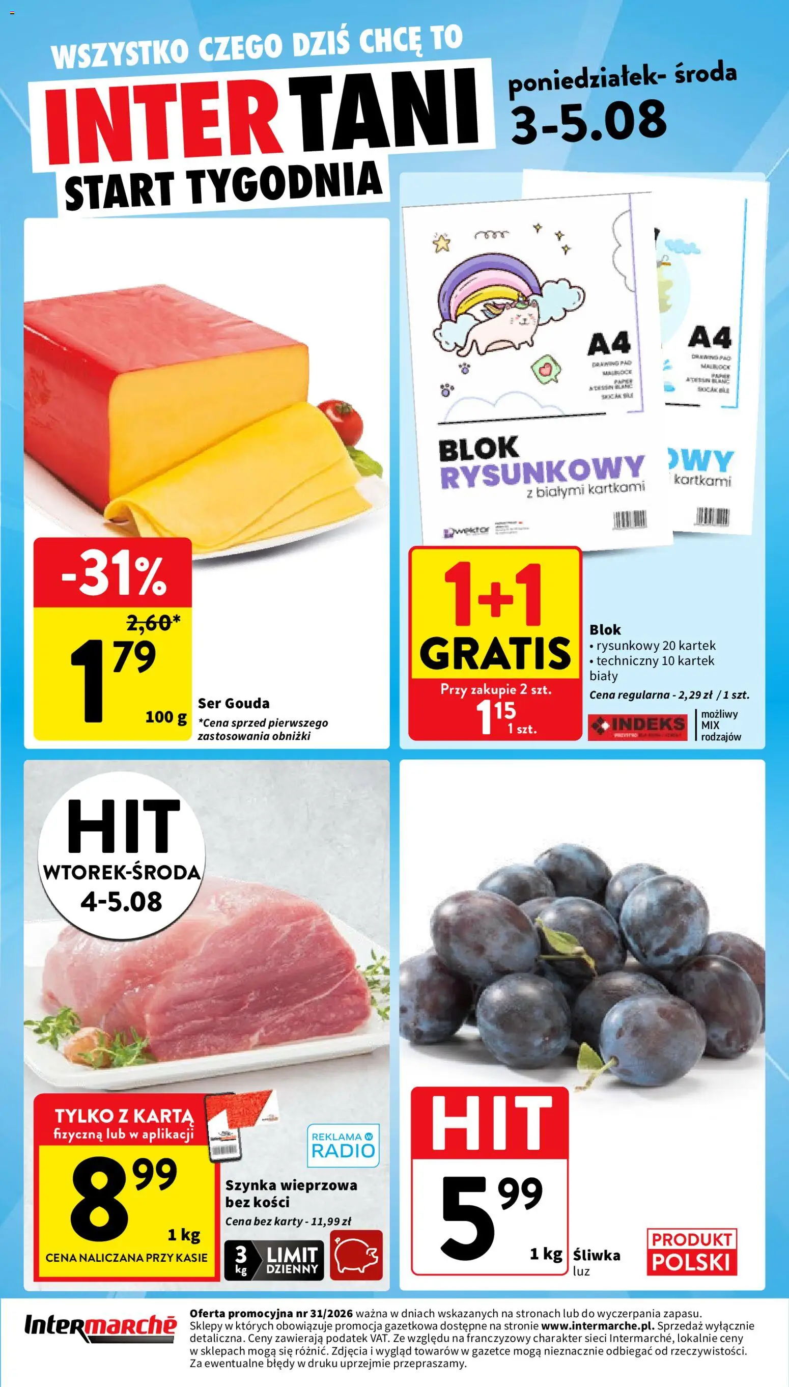 Intermarche gazetka od 30.07.2026 | Strona: 44 | Produkty: Radio, Szynka, Ser, Ser gouda