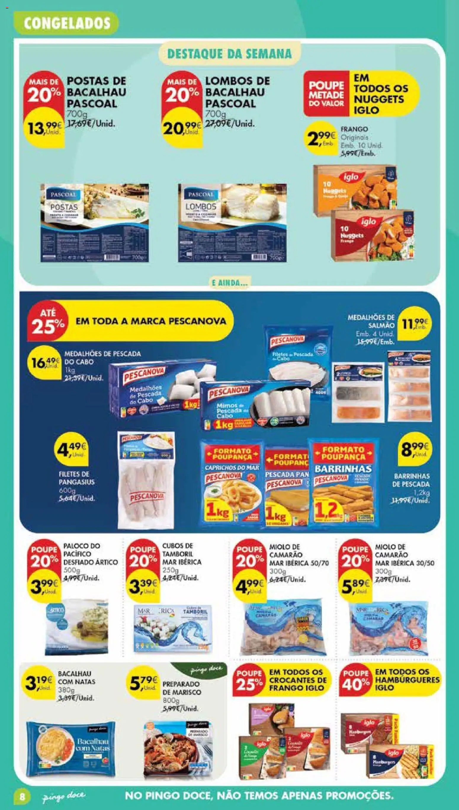 Pingo Doce Poupe Esta Semana Madeira │ válido de 25/08/2026 | Página: 8 | Produtos: Bacalhau, Frango, Camarão, Nuggets