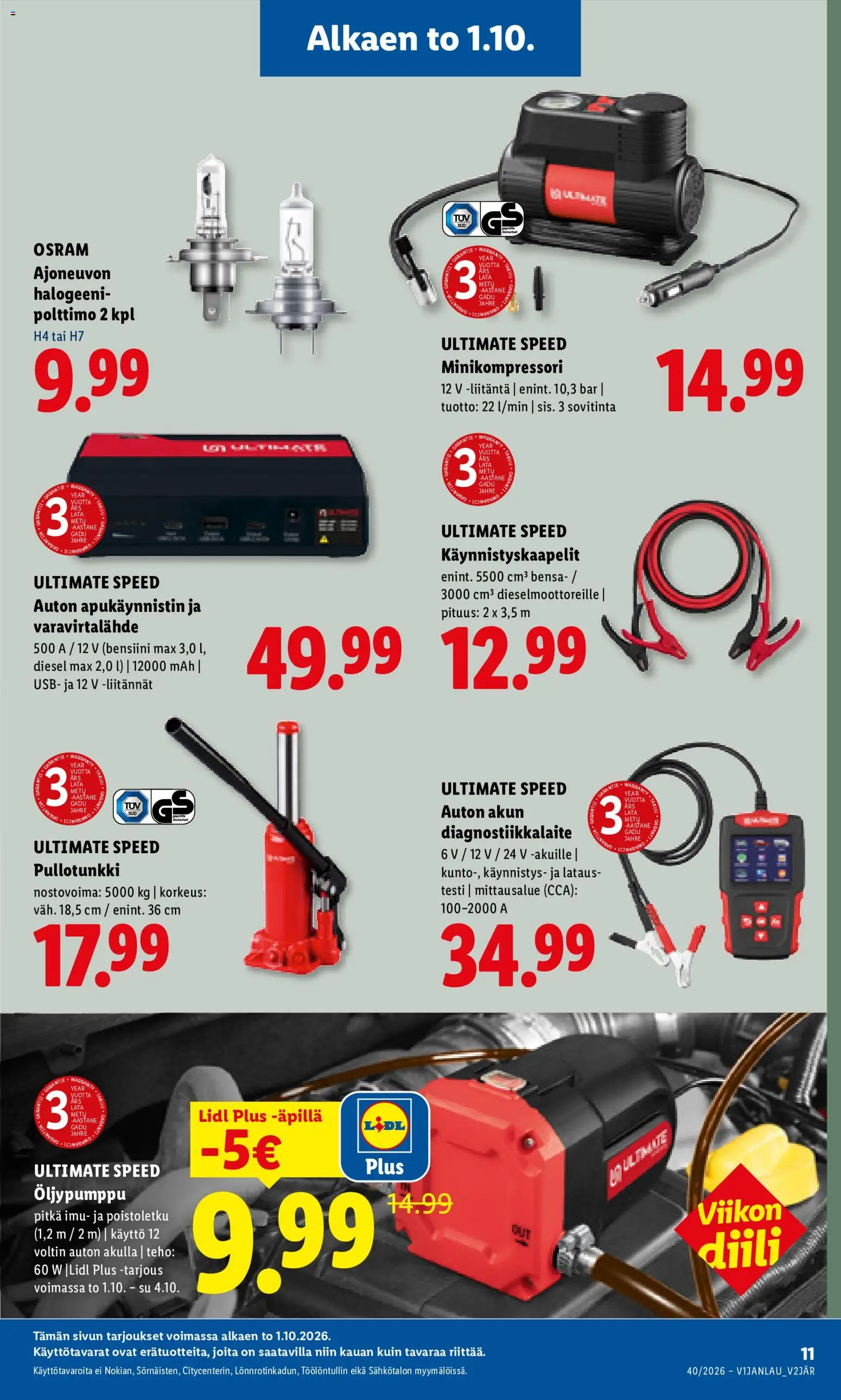 Lidl tarjoukset – voimassa 01/10/2026 alkaen | Sivu: 15 | Tuotteet: USB, Varavirtalähde, Bensa