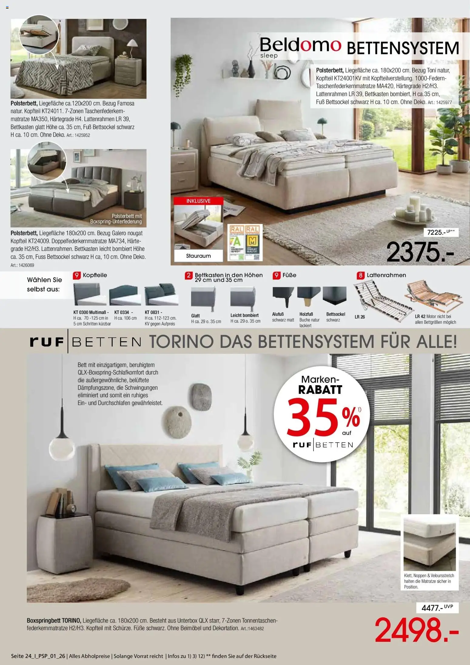 Zurbrüggen - Zurbrüggen: Polstermöbel Spezial (ab 26.10.2026) zum Blättern | Seite: 24 | Produkte: Bett, Matratze, Boxspringbett, Polsterbett