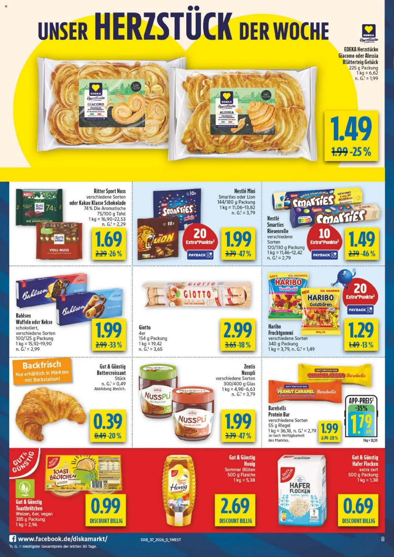 Diska - Diska Angebote Bayern KW37 – gültig ab 02.09.2026 | Seite: 8 | Produkte: Haribo, Schokolade, Ritter sport, Flocken