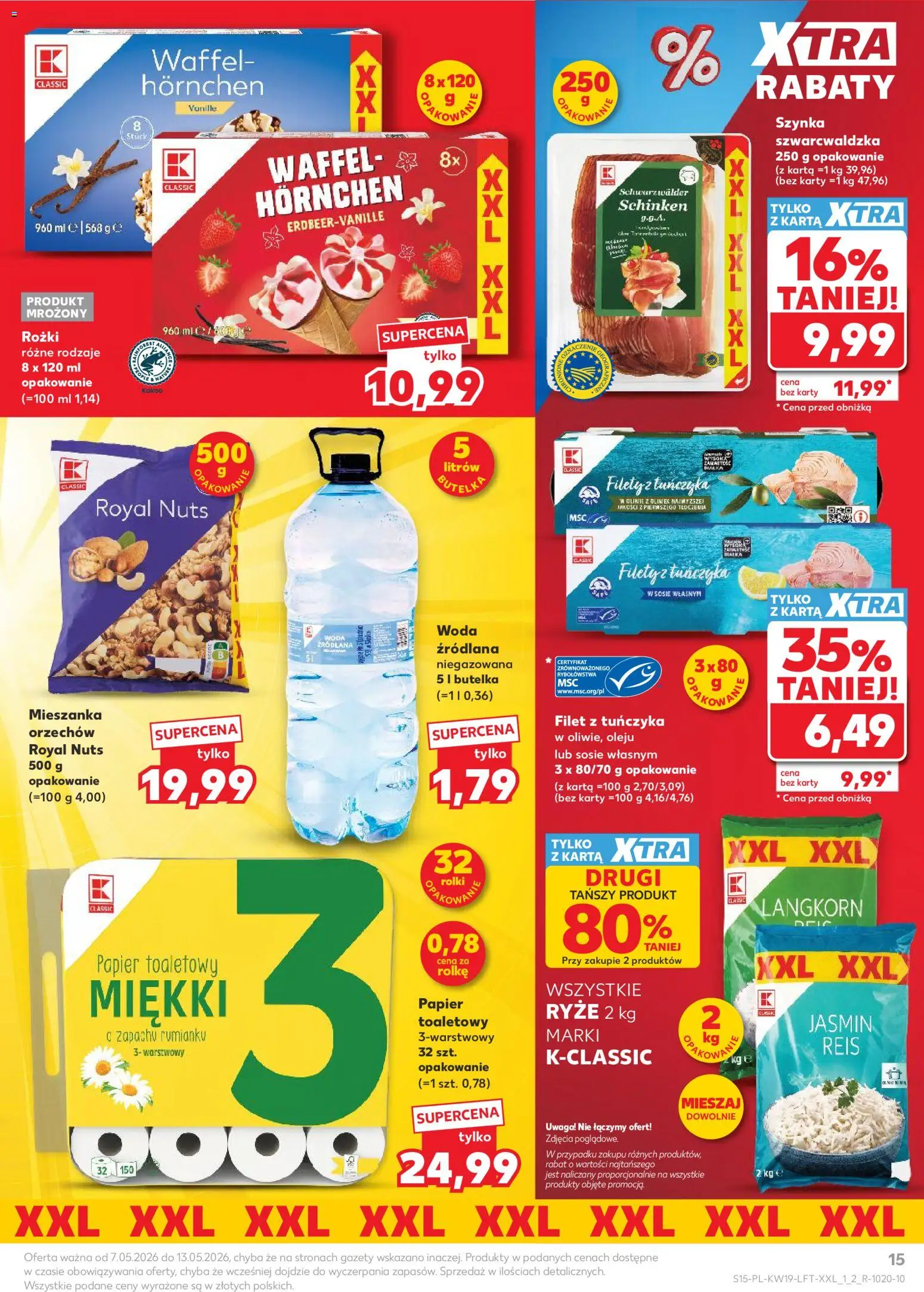 Kaufland Polsko leták od 07.05.2026 | Strana: 15 | Produkty: Rýže, Filet, Karty, Kakao