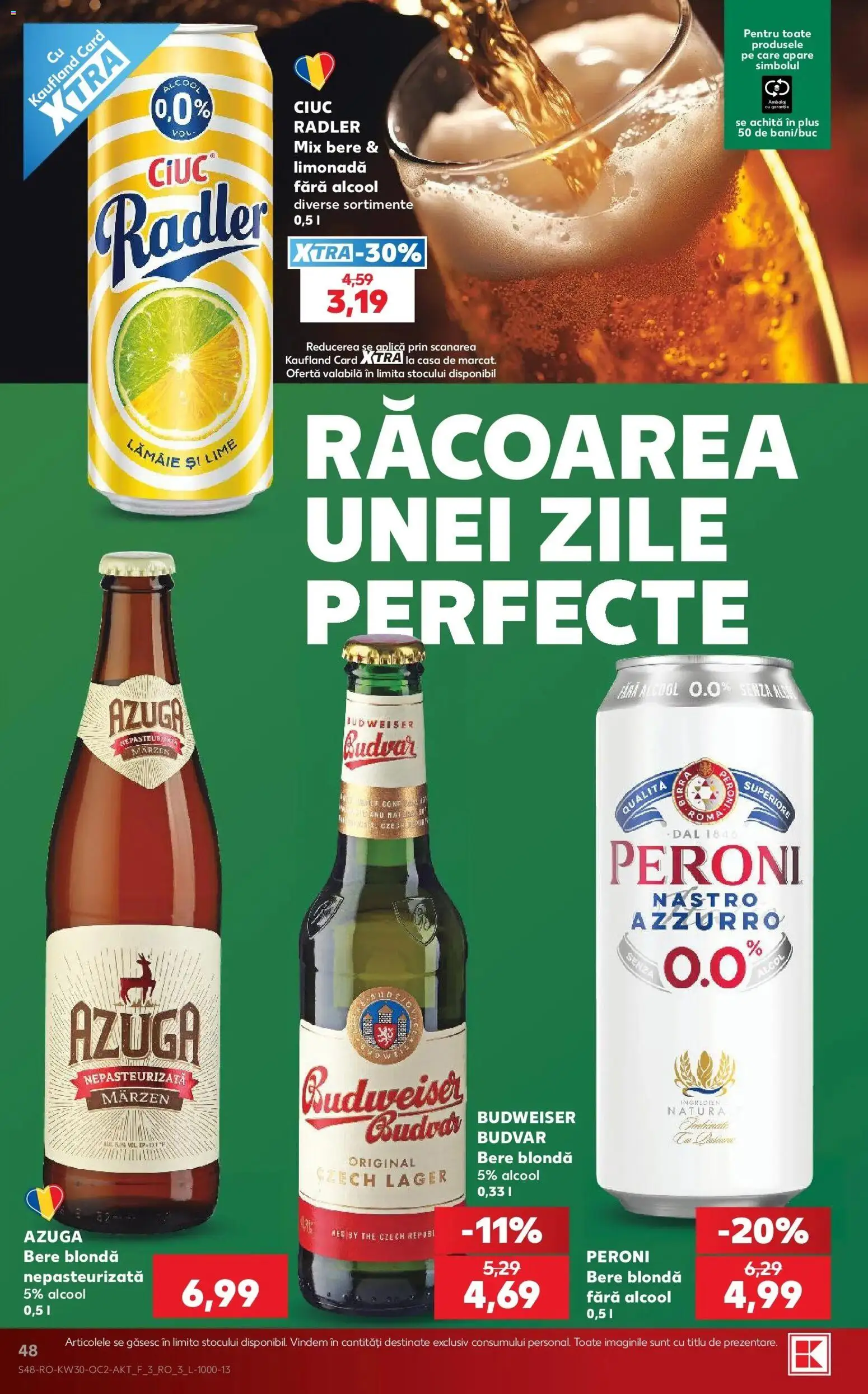 Noul catalog Kaufland – valabil de la 22.07.2026 | Pagină: 48 | Produse: Lime, Peroni nastro azzurro, Bere, Plus